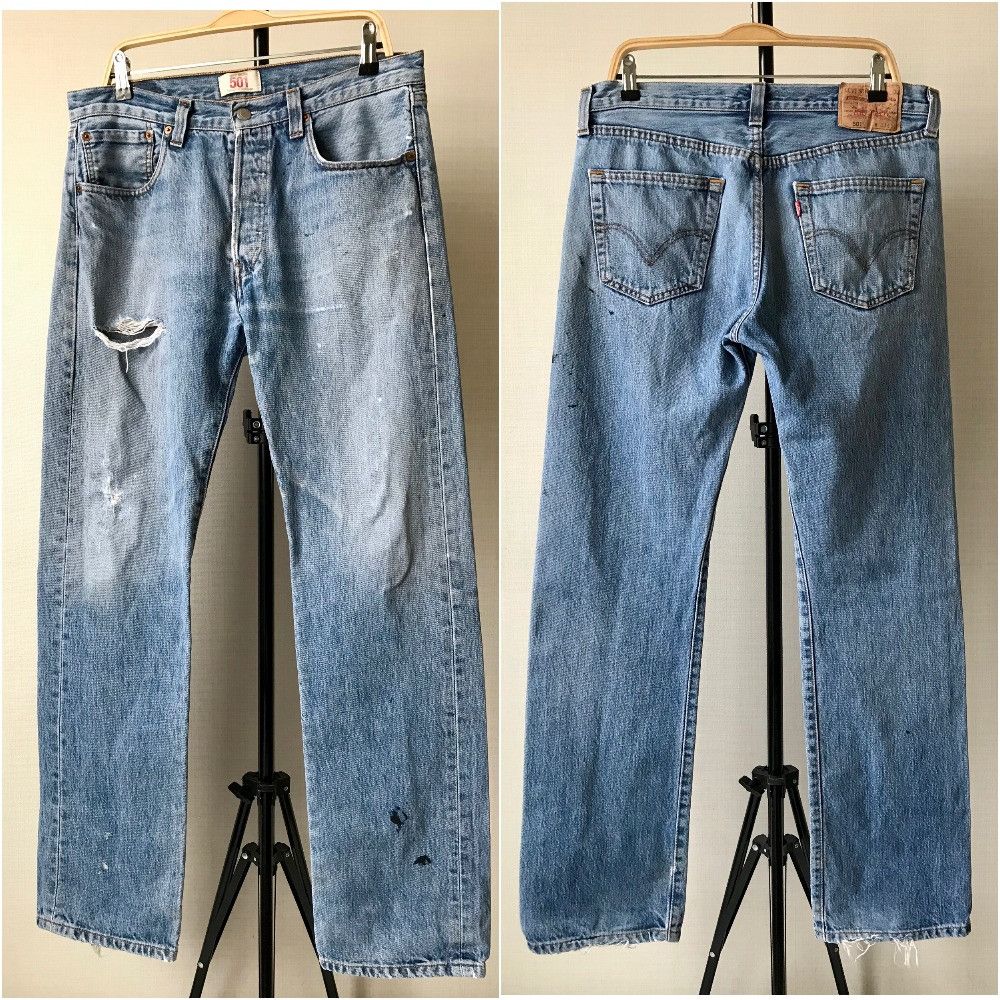 Levi's Vintage Clothing Levi's 501 Vintage Faded Worn Denim Jeans Pants Size US 34 / EU 50 - 1 Thumbnail
