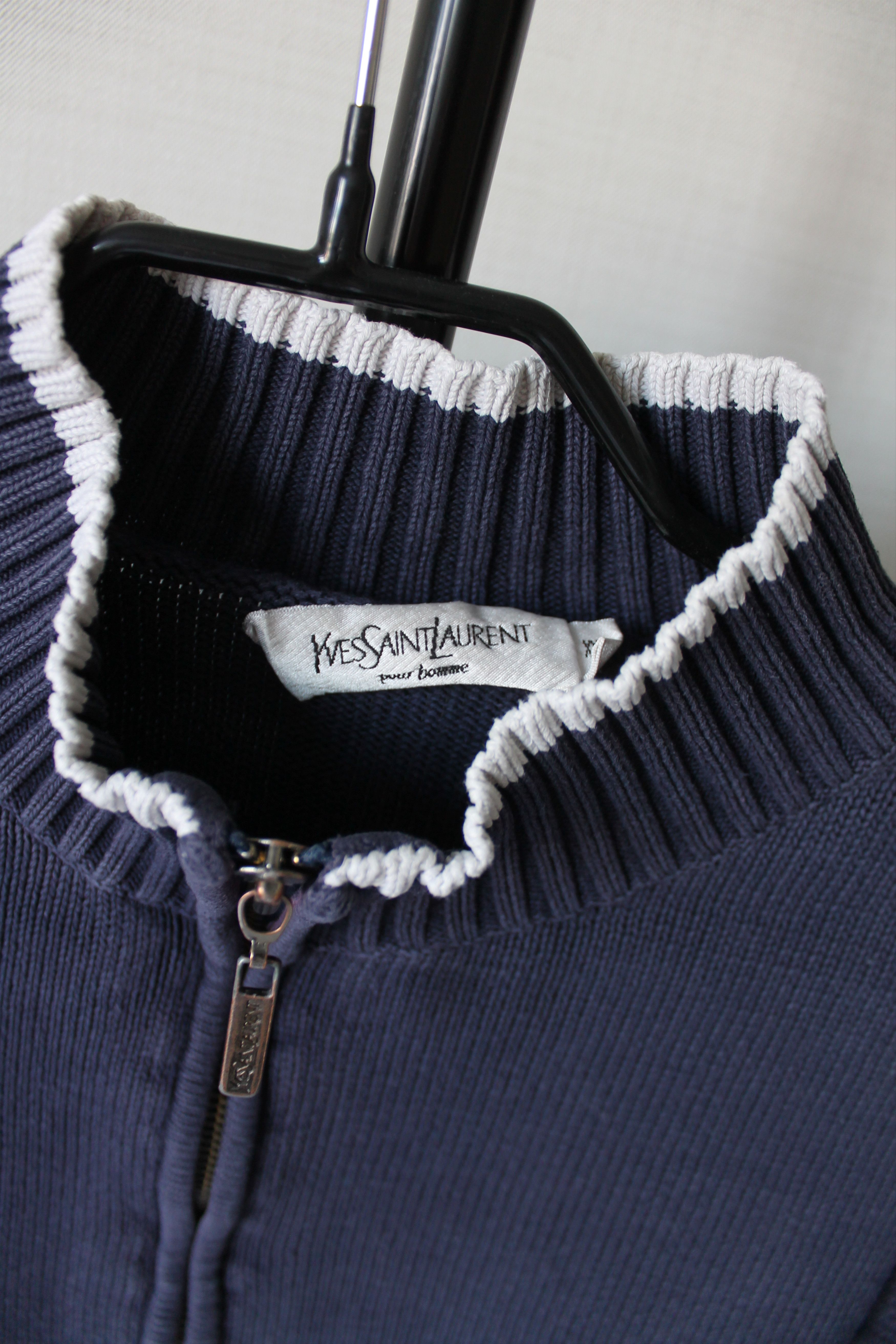 Yves Saint Laurent 90's Yves Saint Laurent Knit Full Zip Sweater Trashed Faded Size US XXL / EU 58 / 5 - 7 Thumbnail