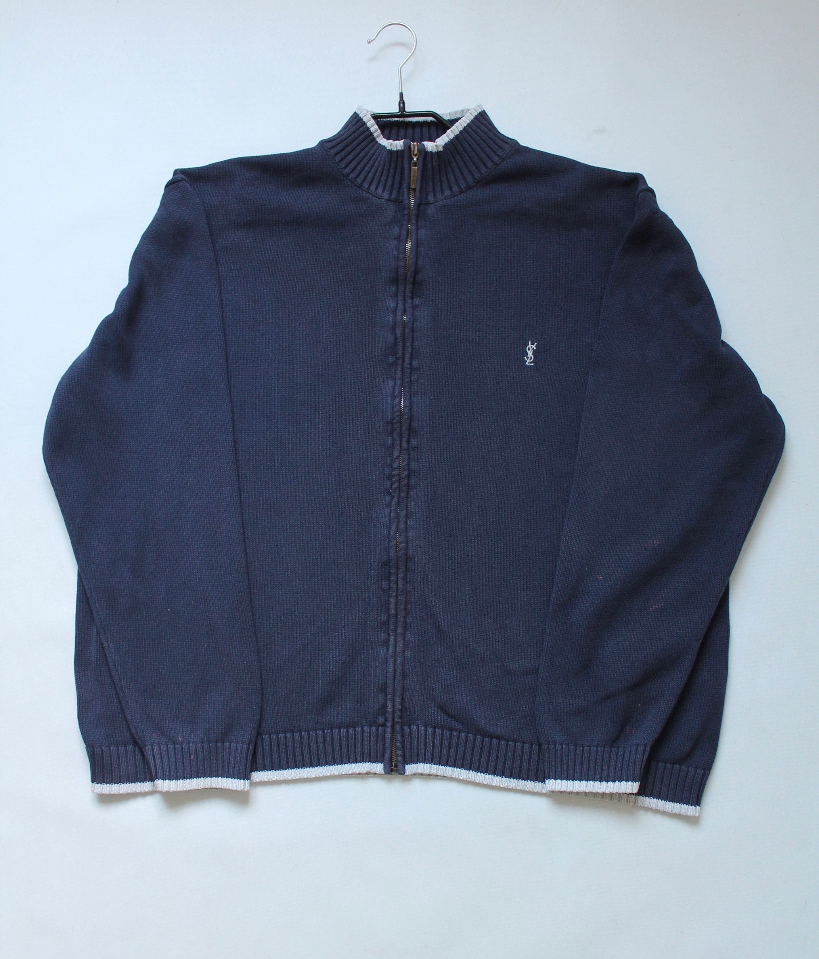 Yves Saint Laurent 90's Yves Saint Laurent Knit Full Zip Sweater Trashed Faded Size US XXL / EU 58 / 5 - 11 Thumbnail