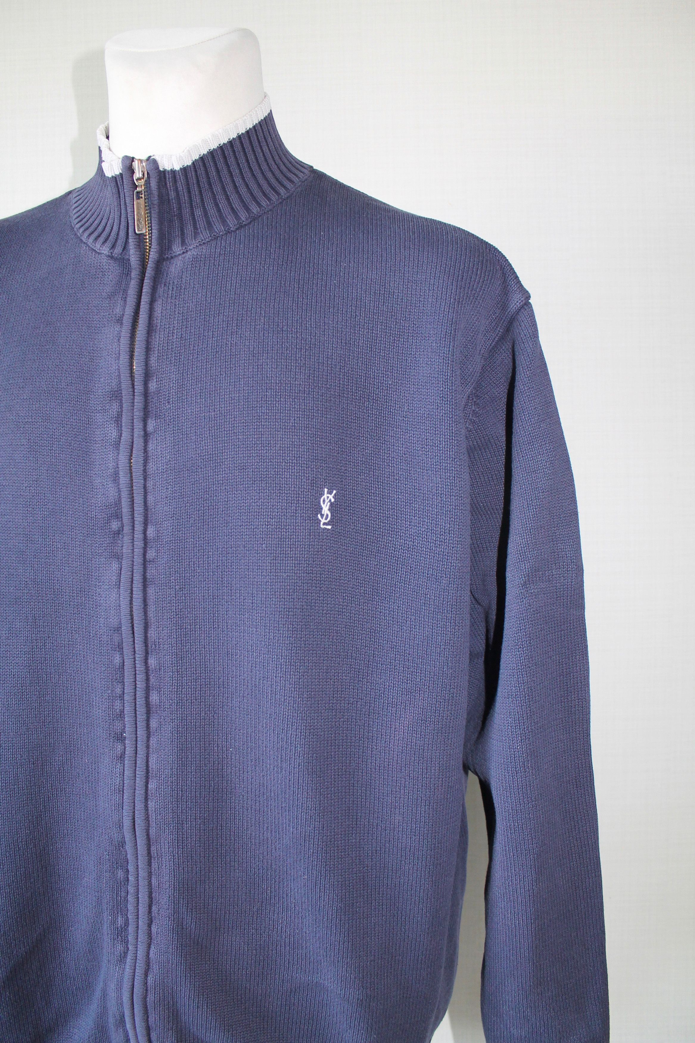 Yves Saint Laurent 90's Yves Saint Laurent Knit Full Zip Sweater Trashed Faded Size US XXL / EU 58 / 5 - 2 Thumbnail