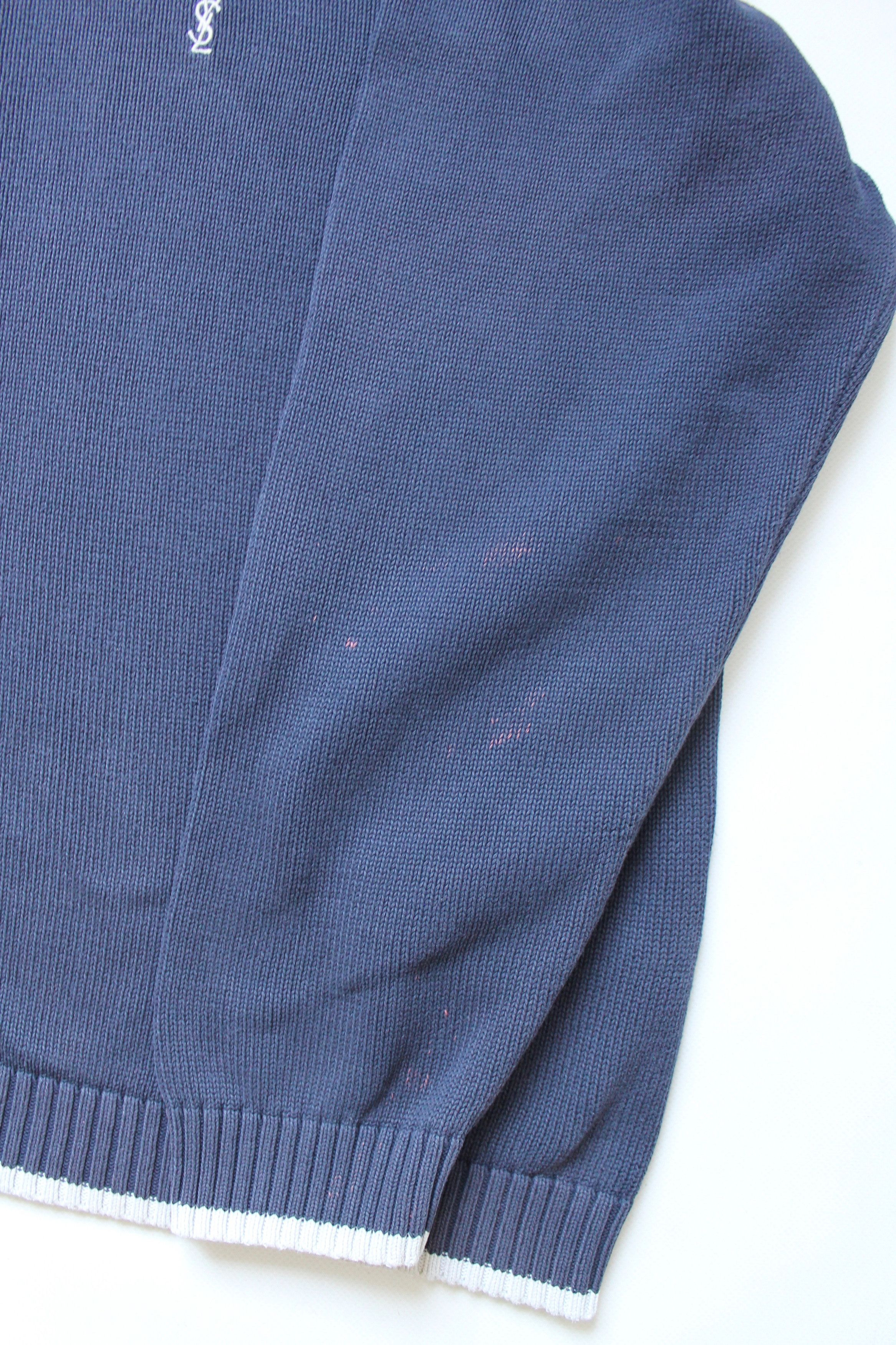 Yves Saint Laurent 90's Yves Saint Laurent Knit Full Zip Sweater Trashed Faded Size US XXL / EU 58 / 5 - 12 Thumbnail