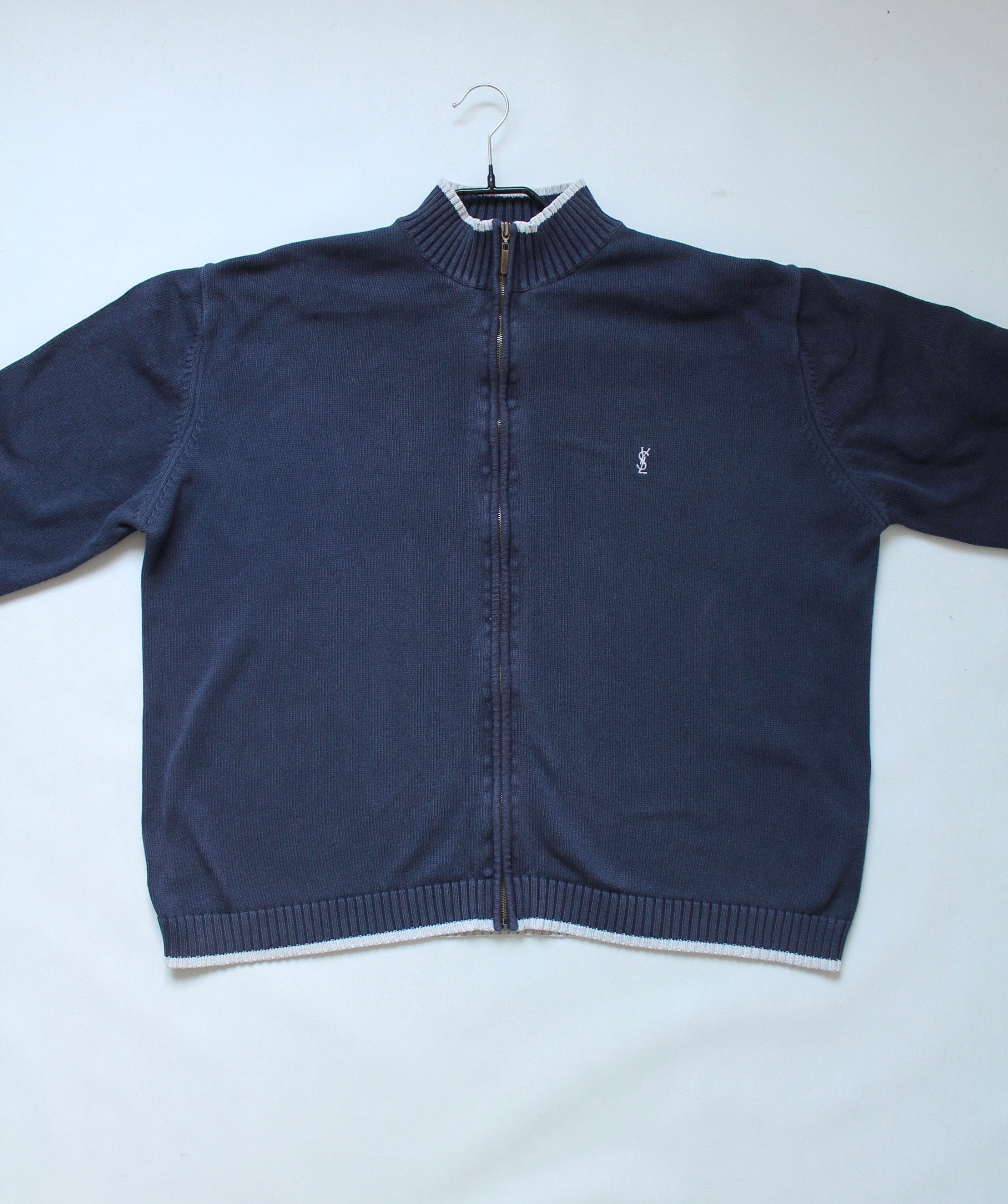 Yves Saint Laurent 90's Yves Saint Laurent Knit Full Zip Sweater Trashed Faded Size US XXL / EU 58 / 5 - 10 Thumbnail