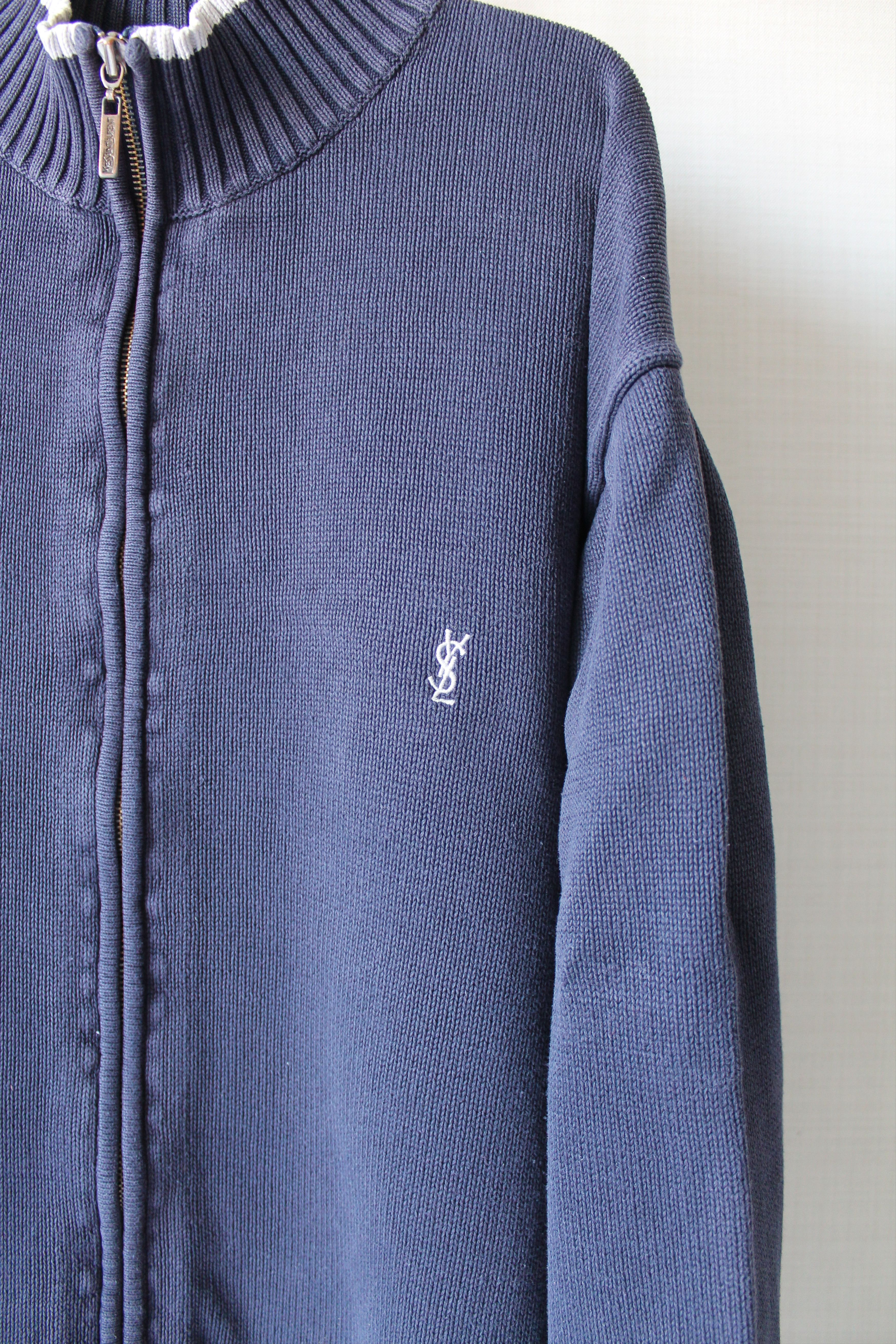 Yves Saint Laurent 90's Yves Saint Laurent Knit Full Zip Sweater Trashed Faded Size US XXL / EU 58 / 5 - 6 Thumbnail