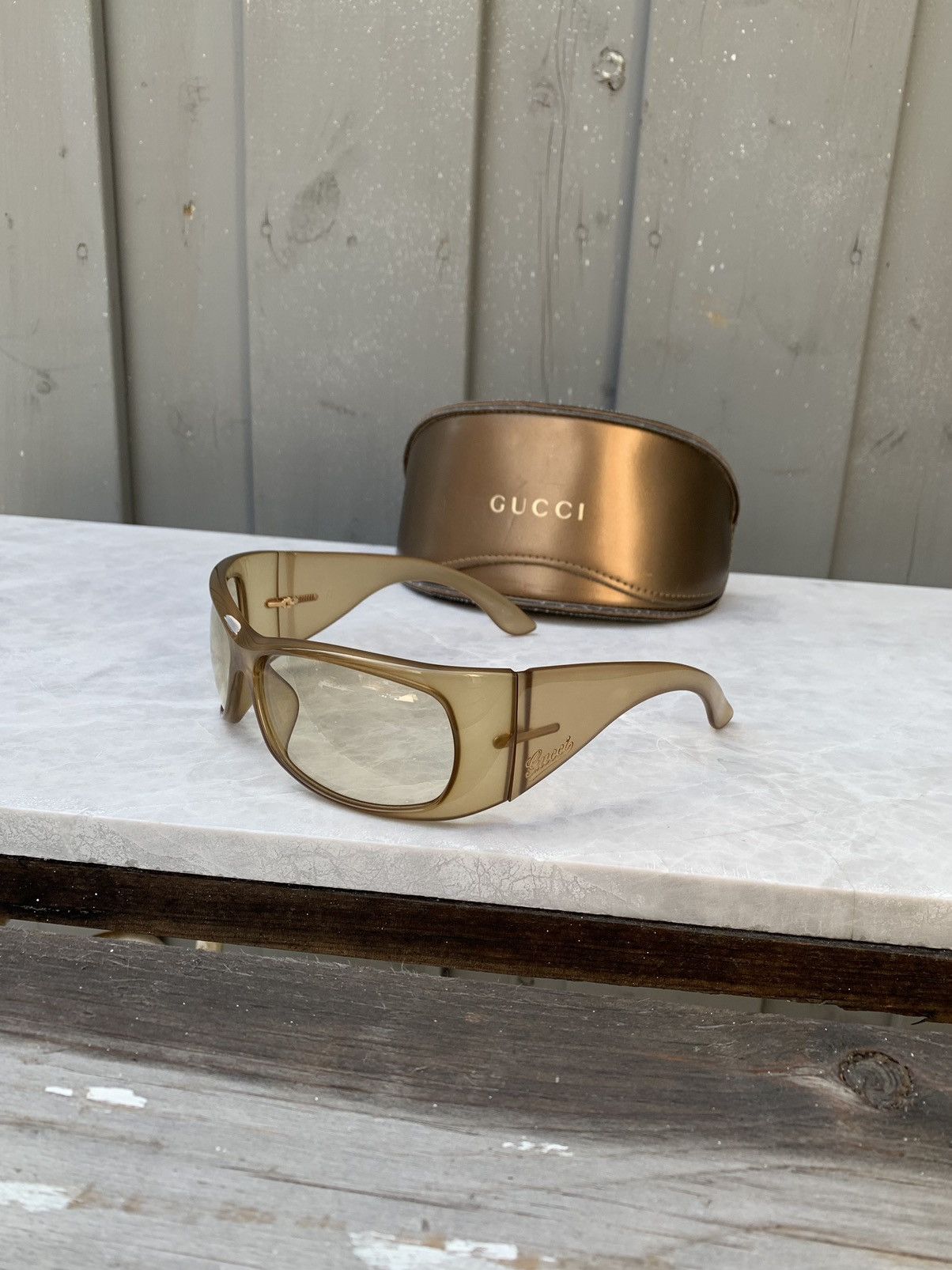 Gucci × Vintage 2000s Gucci Sunglasses Translucent Y2K Rare GG