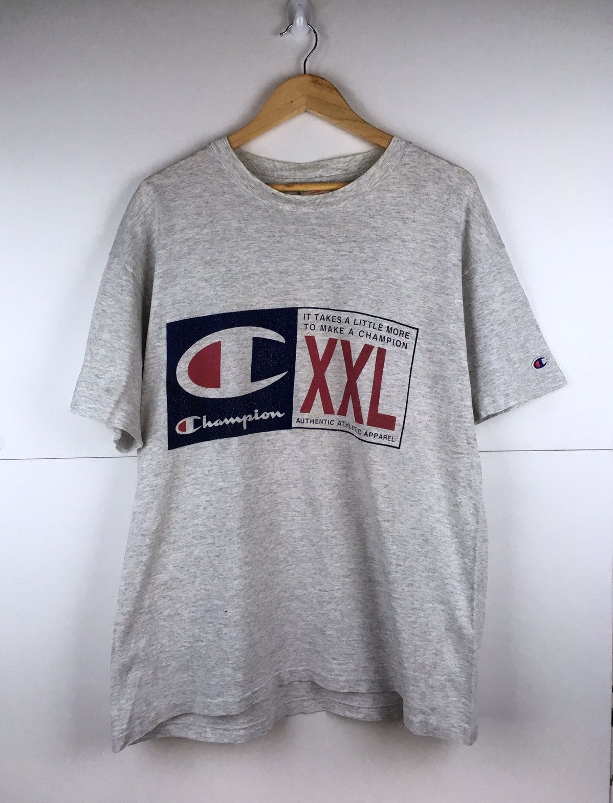 Champion Vintage Big Logo Champion Large Size Grey Colour T-Shirt Size US L / EU 52-54 / 3 - 1 Thumbnail
