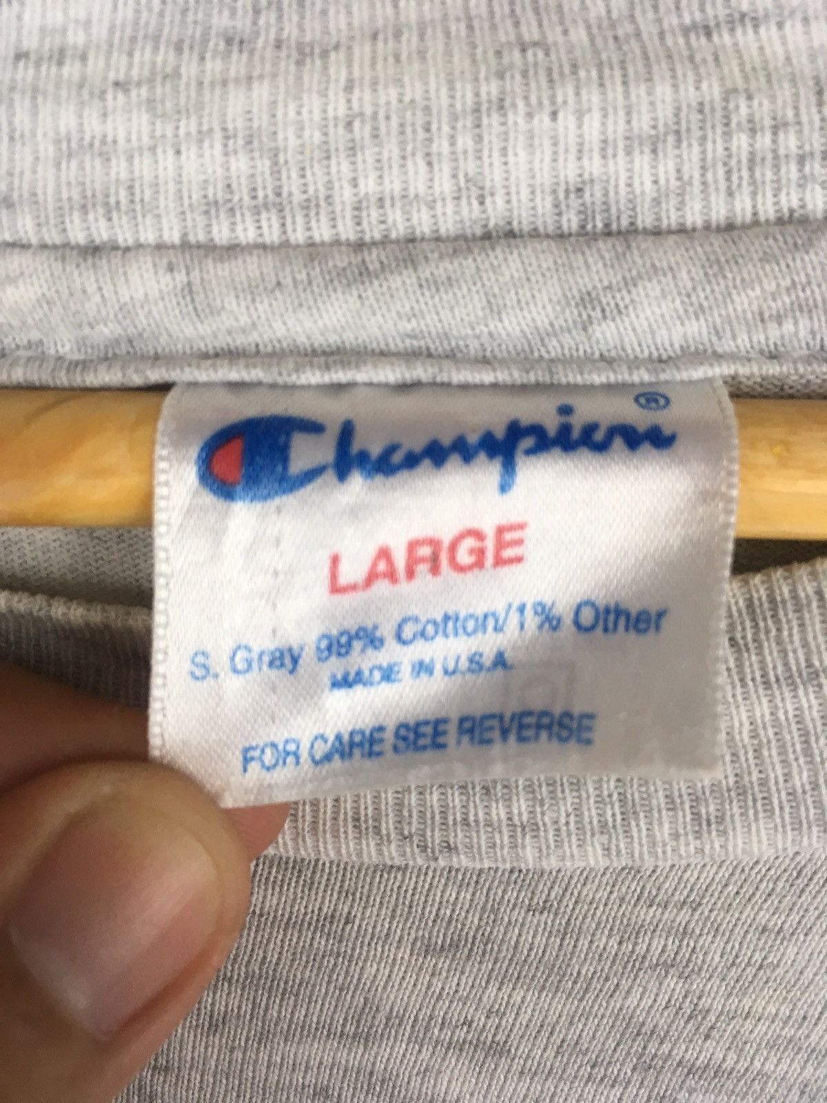 Champion Vintage Big Logo Champion Large Size Grey Colour T-Shirt Size US L / EU 52-54 / 3 - 6 Thumbnail
