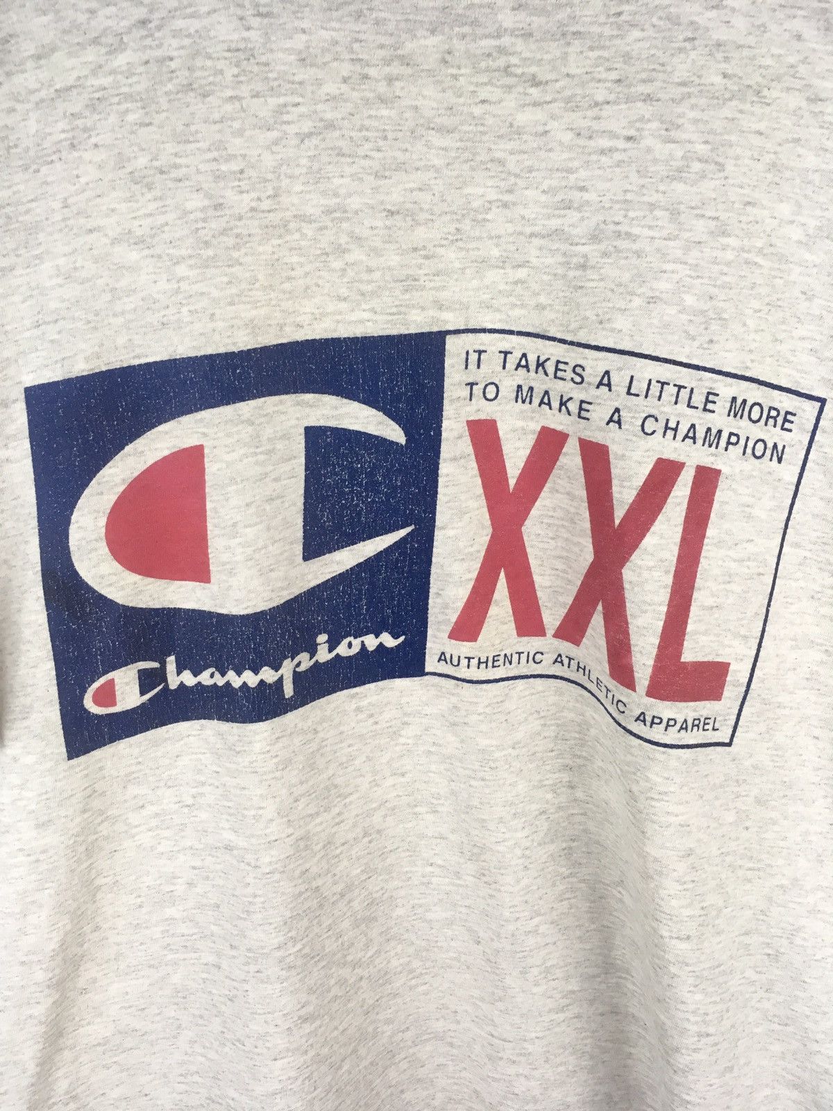Champion Vintage Big Logo Champion Large Size Grey Colour T-Shirt Size US L / EU 52-54 / 3 - 2 Thumbnail