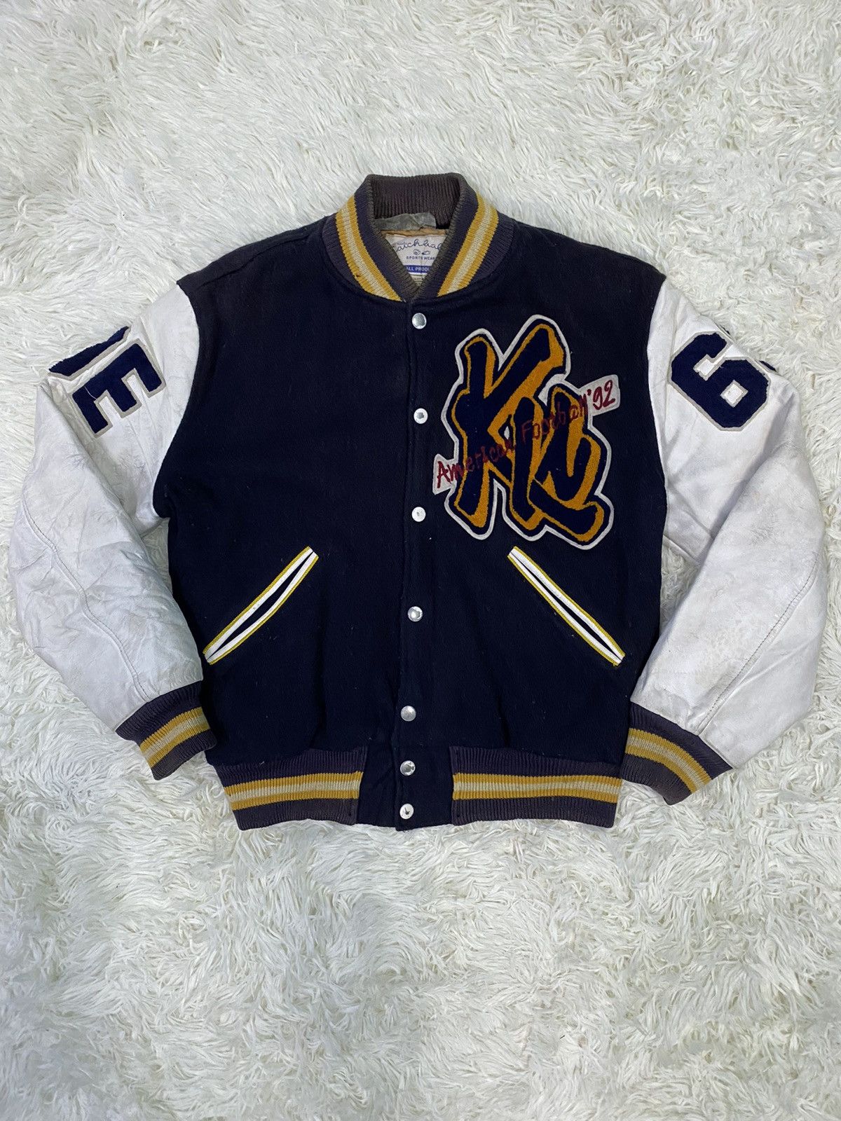 Leather Jacket Varsity Jacket Vintage Vintage 90s Varsity Jacket