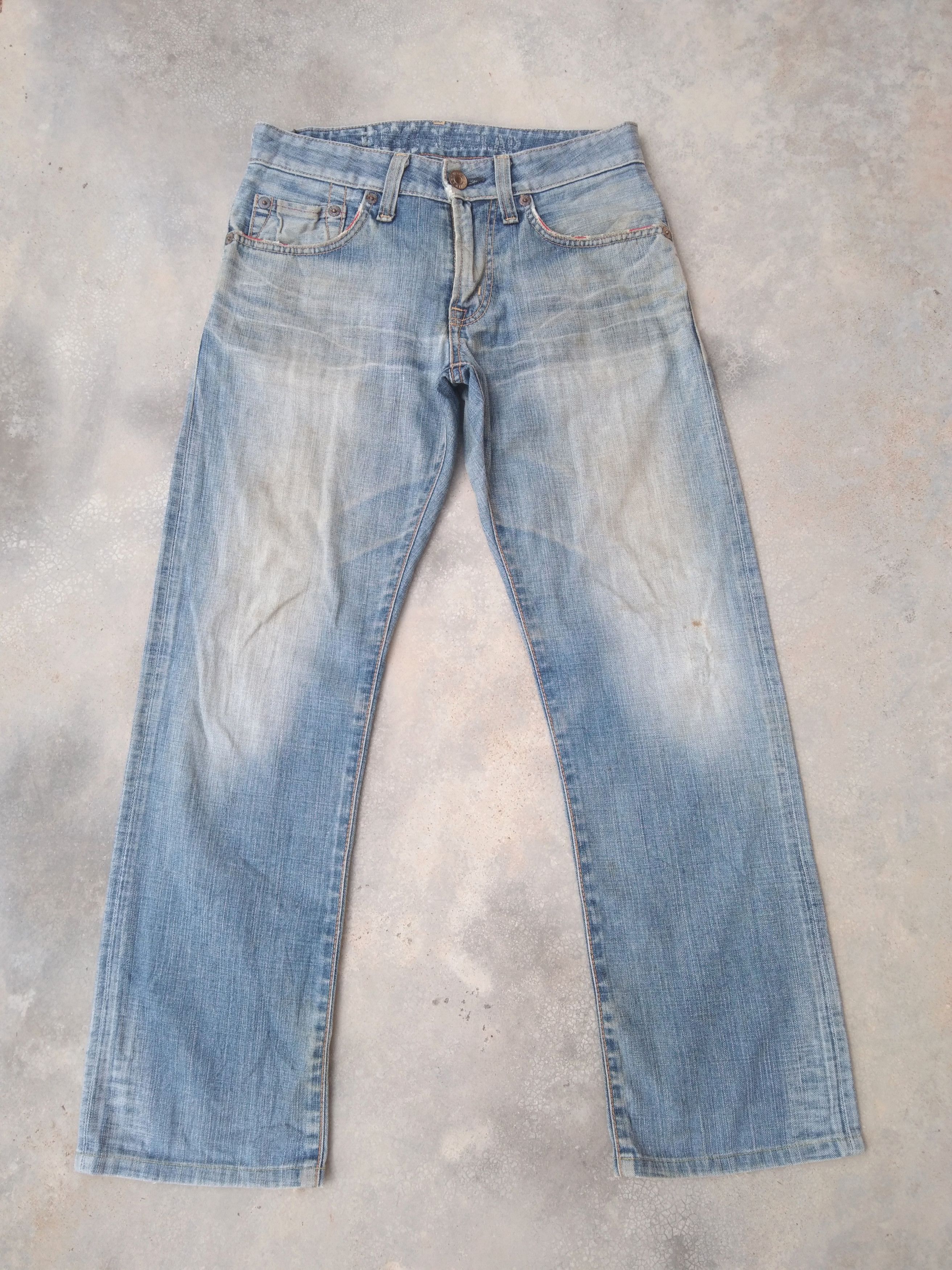 Japanese Brand Vintage Edwin 503 Faded Blue Straight Leg Distressed Jeans Size US 28 / EU 44 - 1 Thumbnail