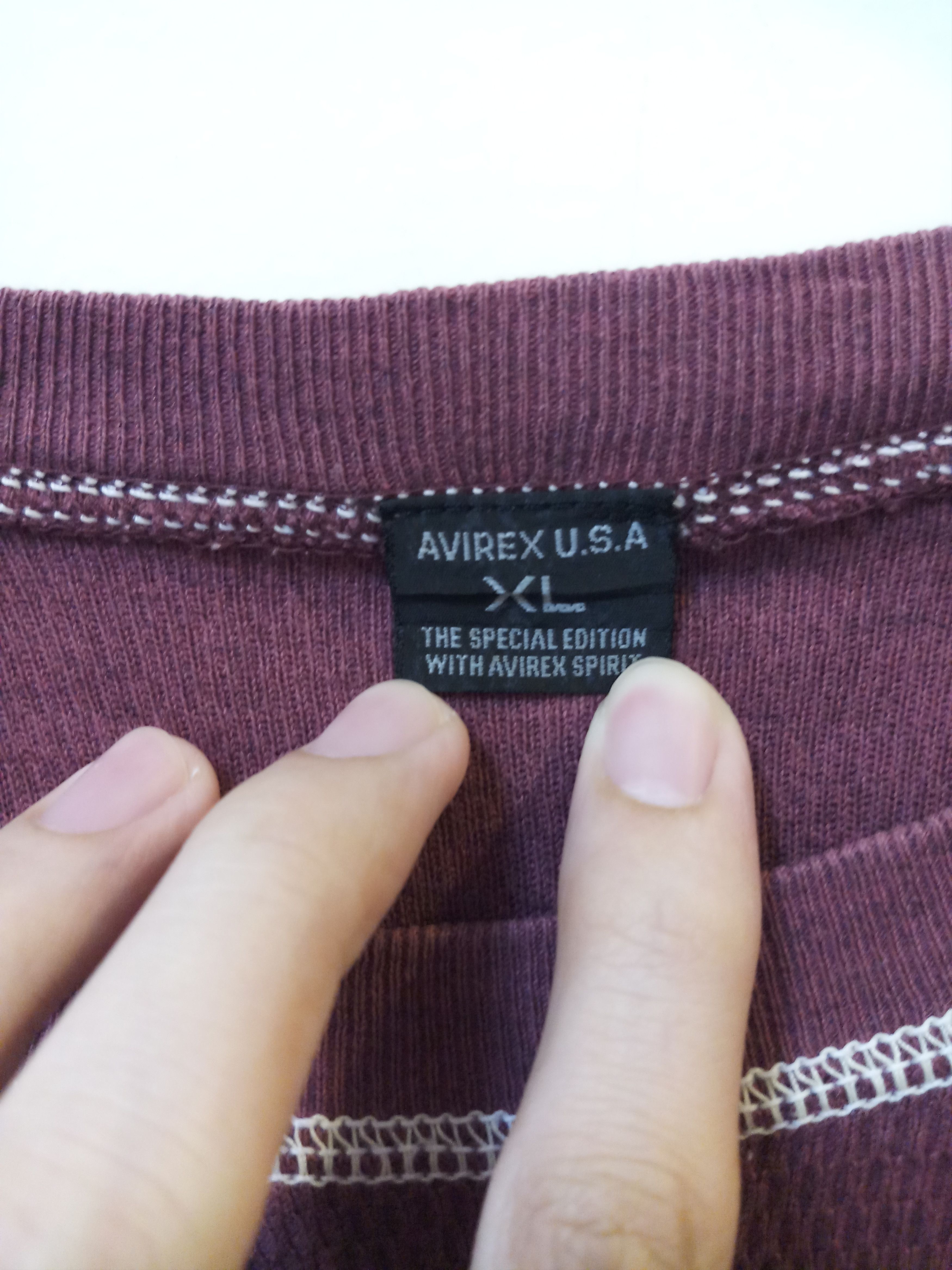 Avirex × Japanese Brand Avirex Burgundy Thermal Sweatshirt Size US XL / EU 56 / 4 - 2 Thumbnail