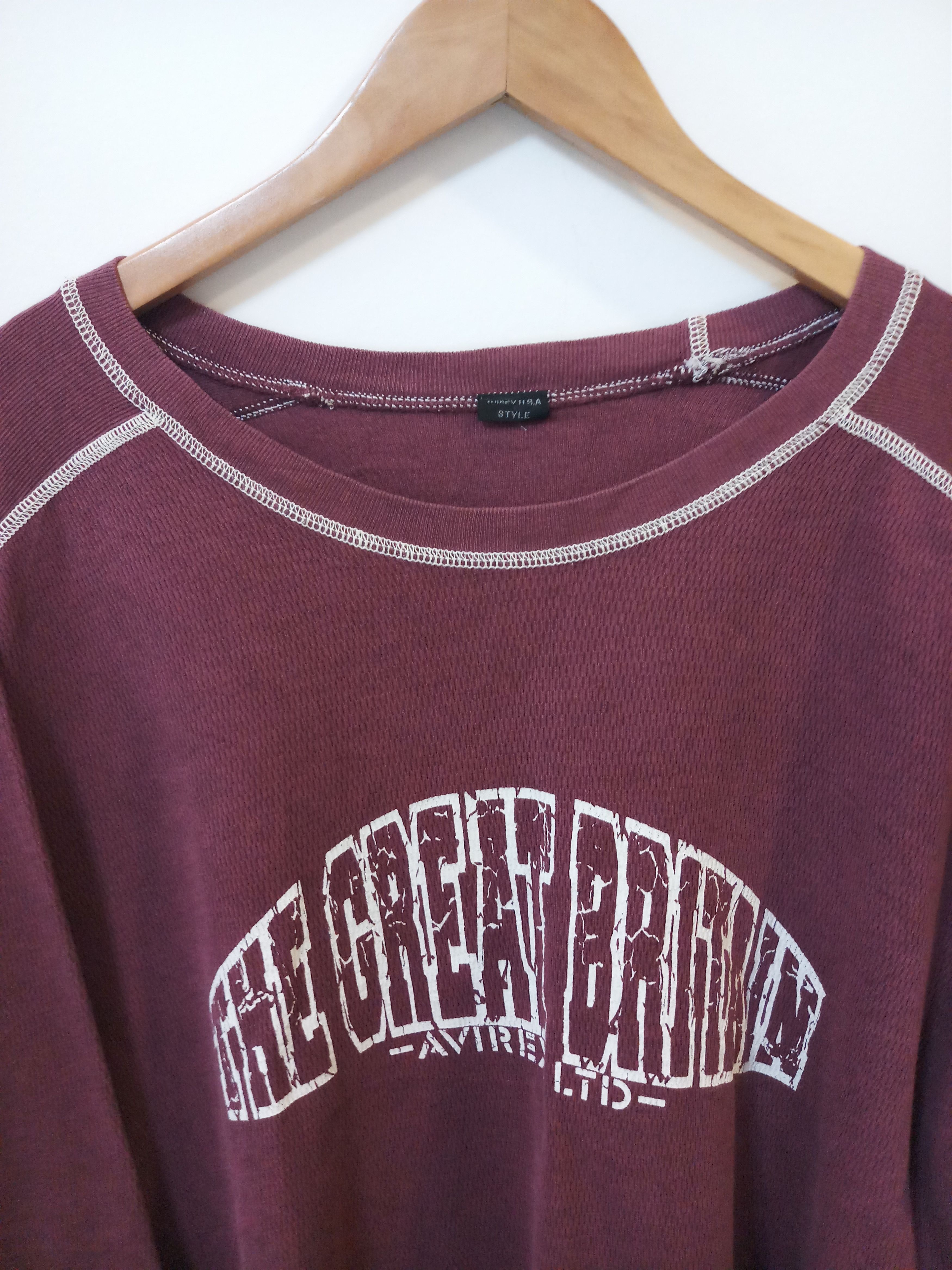 Avirex × Japanese Brand Avirex Burgundy Thermal Sweatshirt Size US XL / EU 56 / 4 - 12 Thumbnail