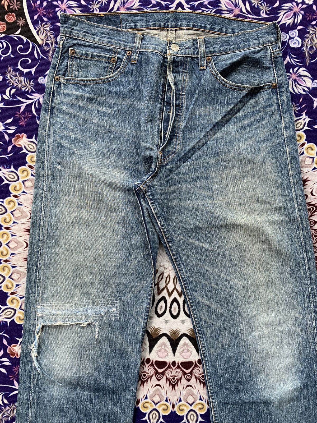 Levi's Vintage Levis 501 Faded Wash Denim Size US 34 / EU 50 - 2 Thumbnail