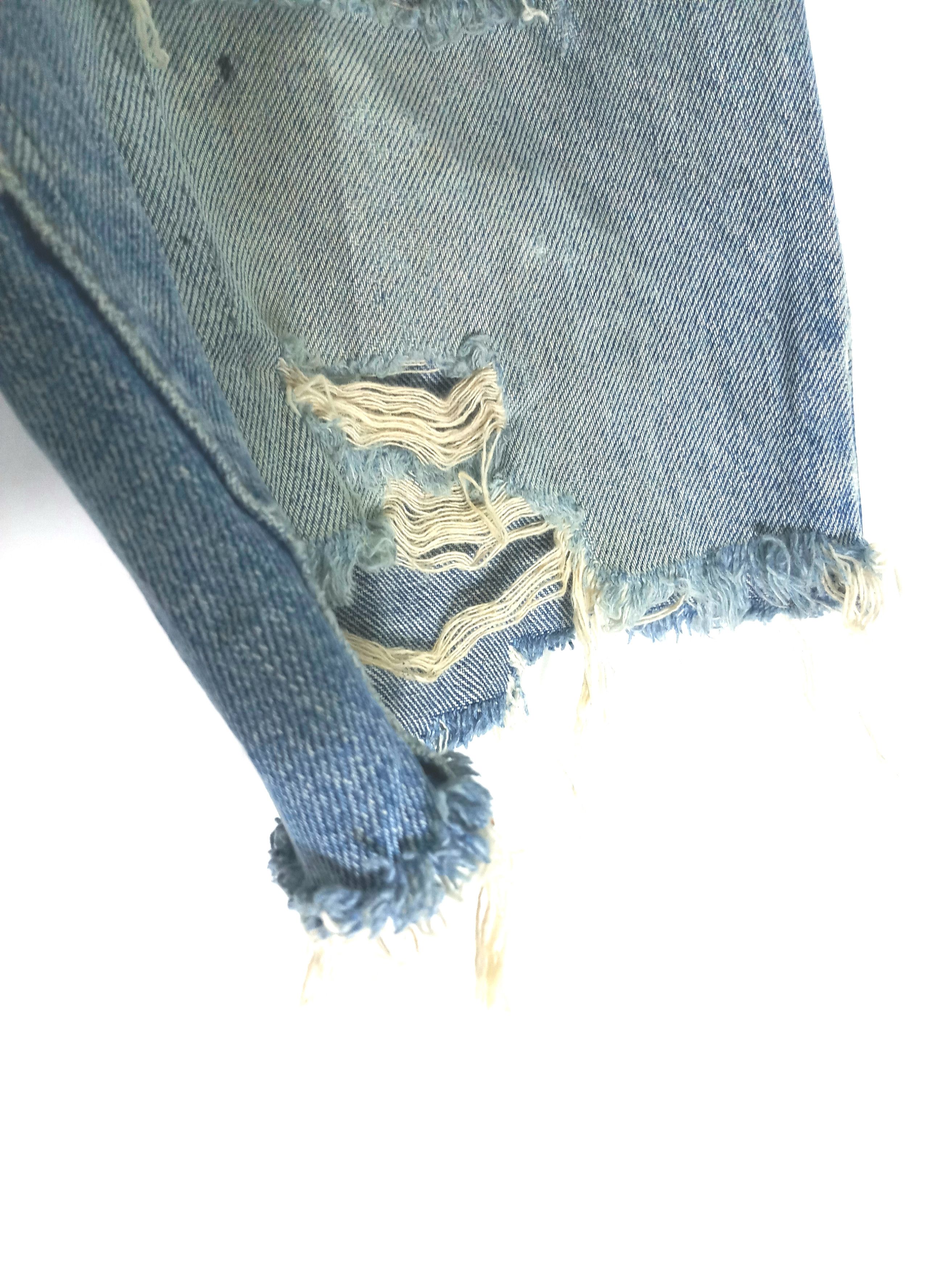 Lee × Vintage Vintage 80s Distressed Lee Denim Shorts Size US 35 - 2 Thumbnail