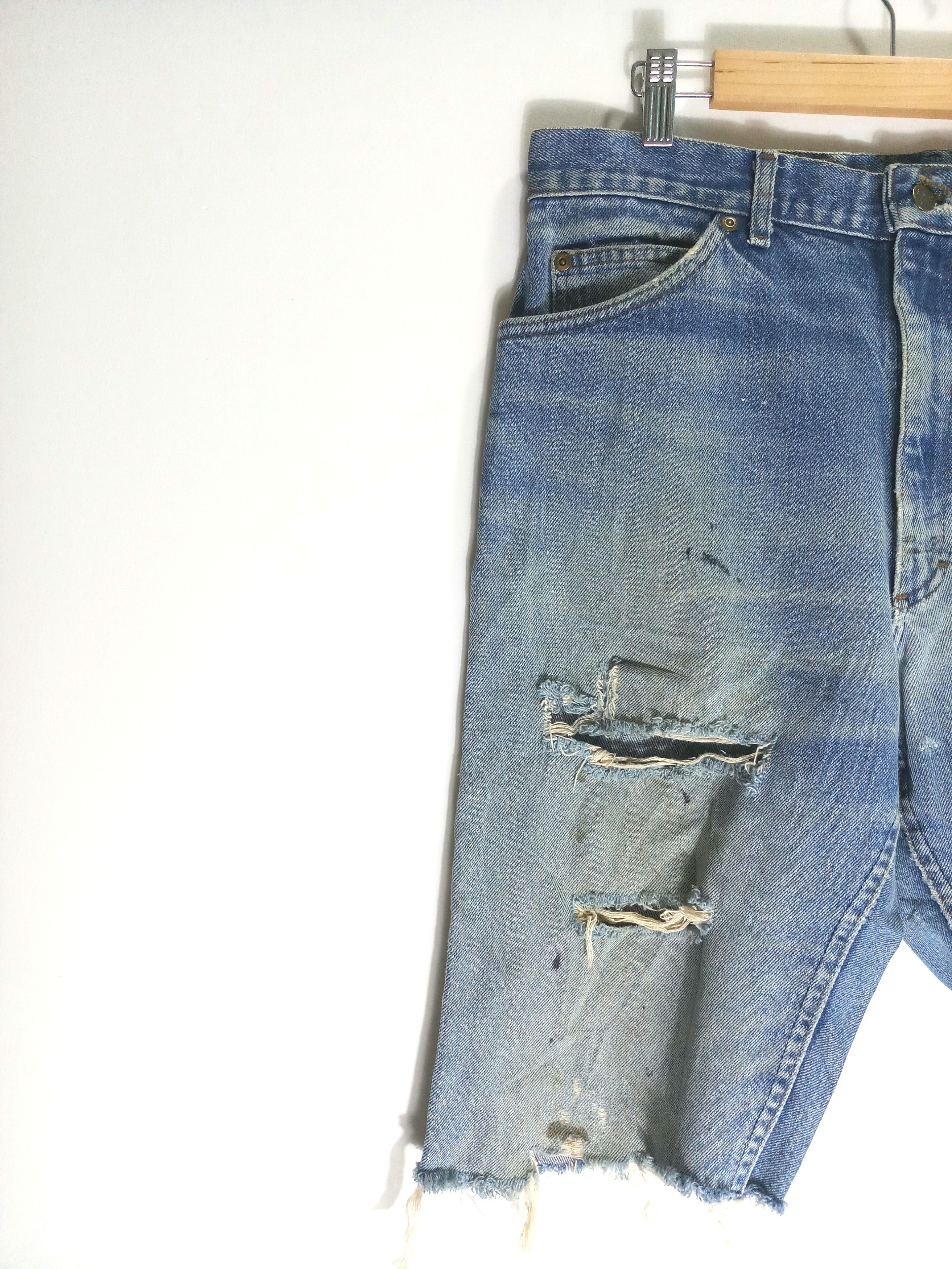Lee × Vintage Vintage 80s Distressed Lee Denim Shorts Size US 35 - 4 Thumbnail