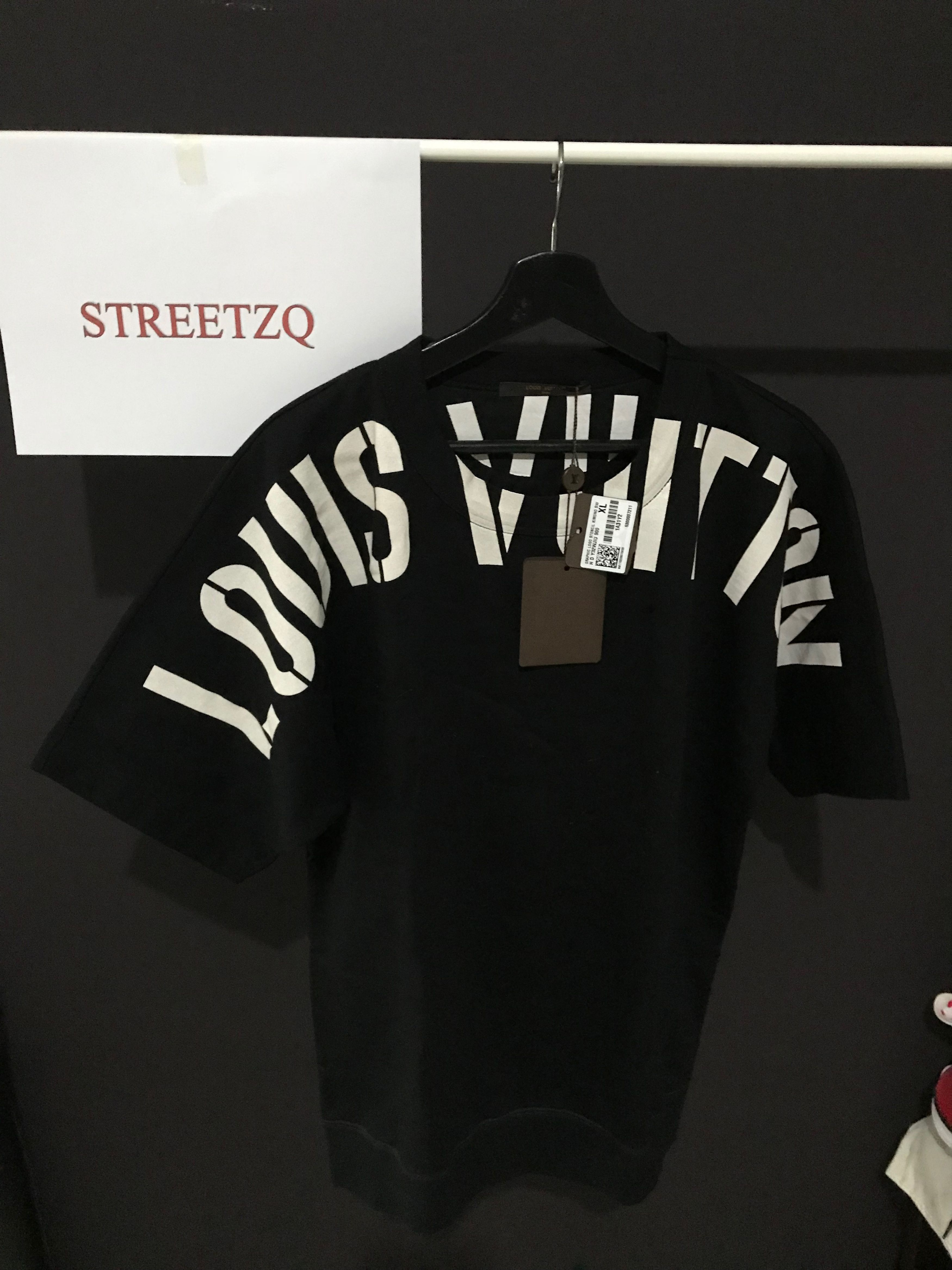 Louis Vuitton FRAGMENT T-Shirt Tops Men L Monogram Embroidery Black From  Japan