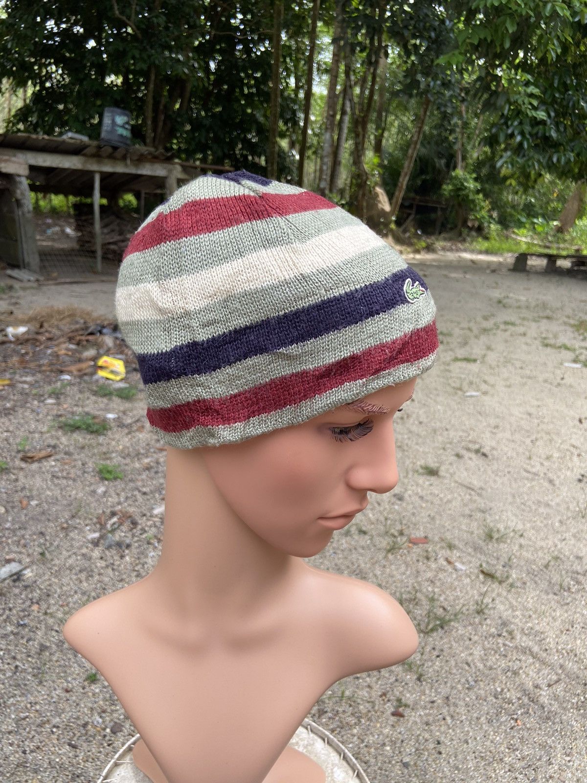 Lacoste Vintage Lacoste Stripe Beanie Hat Size ONE SIZE - 3 Thumbnail