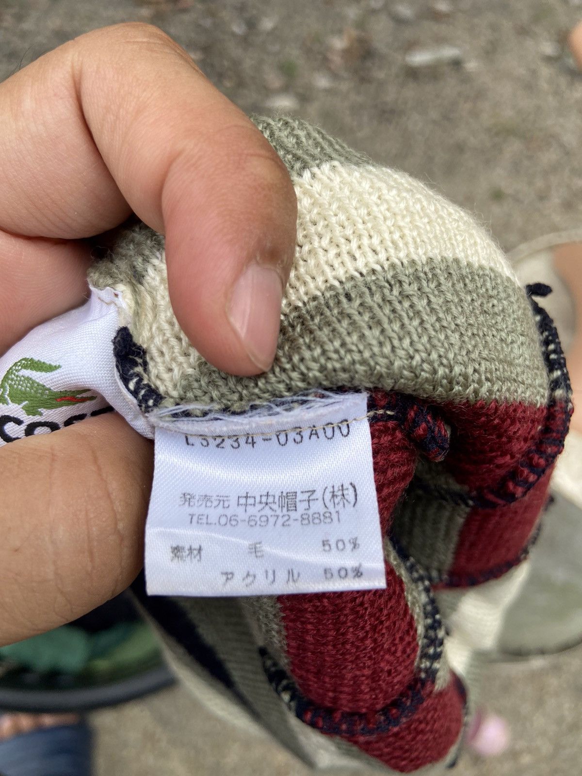Lacoste Vintage Lacoste Stripe Beanie Hat Size ONE SIZE - 7 Thumbnail