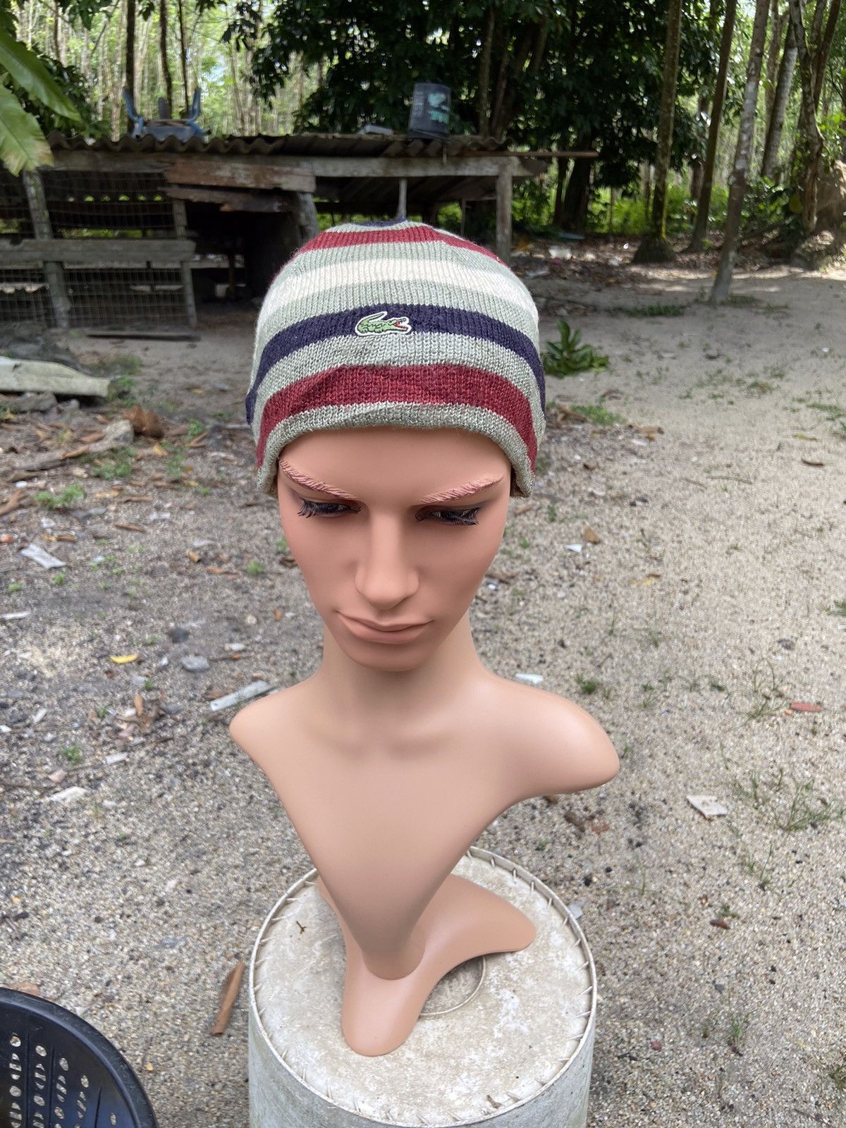 Lacoste Vintage Lacoste Stripe Beanie Hat Size ONE SIZE - 1 Thumbnail