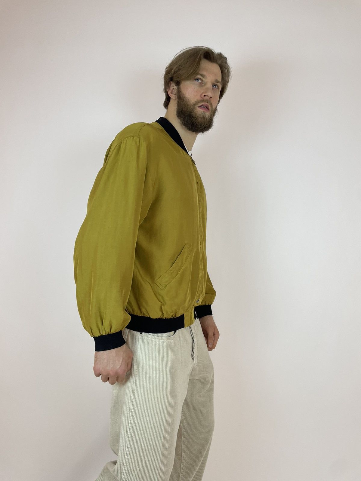 Vintage Vintage Silk Bomber Gold C&A Canda jacket Mens size 52 Size US L / EU 52-54 / 3 - 8 Thumbnail