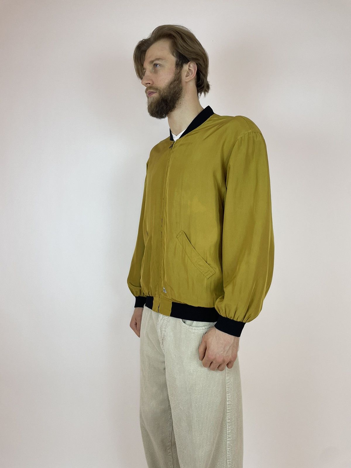 Vintage Vintage Silk Bomber Gold C&A Canda jacket Mens size 52 Size US L / EU 52-54 / 3 - 6 Thumbnail