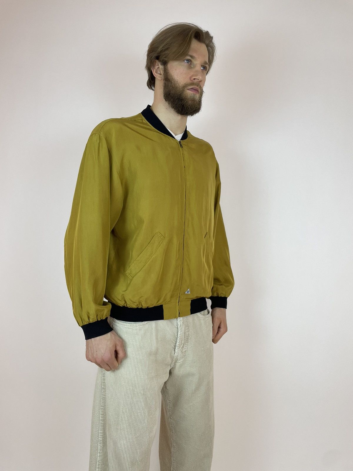 Vintage Vintage Silk Bomber Gold C&A Canda jacket Mens size 52 Size US L / EU 52-54 / 3 - 7 Thumbnail