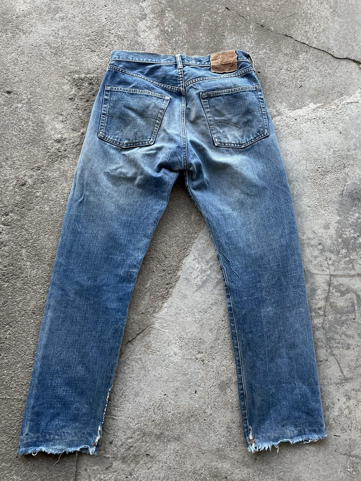 Levi's Vintage Levi’s 501 big E? Distress custom patchwork jeans Size US 30 / EU 46 - 2 Thumbnail