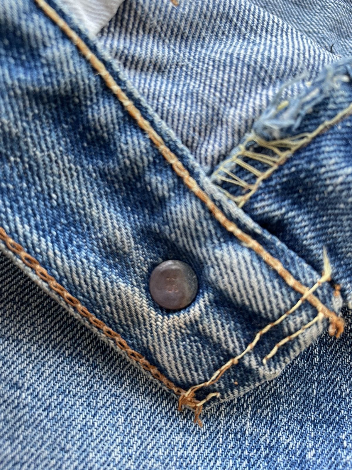 Levi's Vintage Levi’s 501 big E? Distress custom patchwork jeans Size US 30 / EU 46 - 9 Thumbnail
