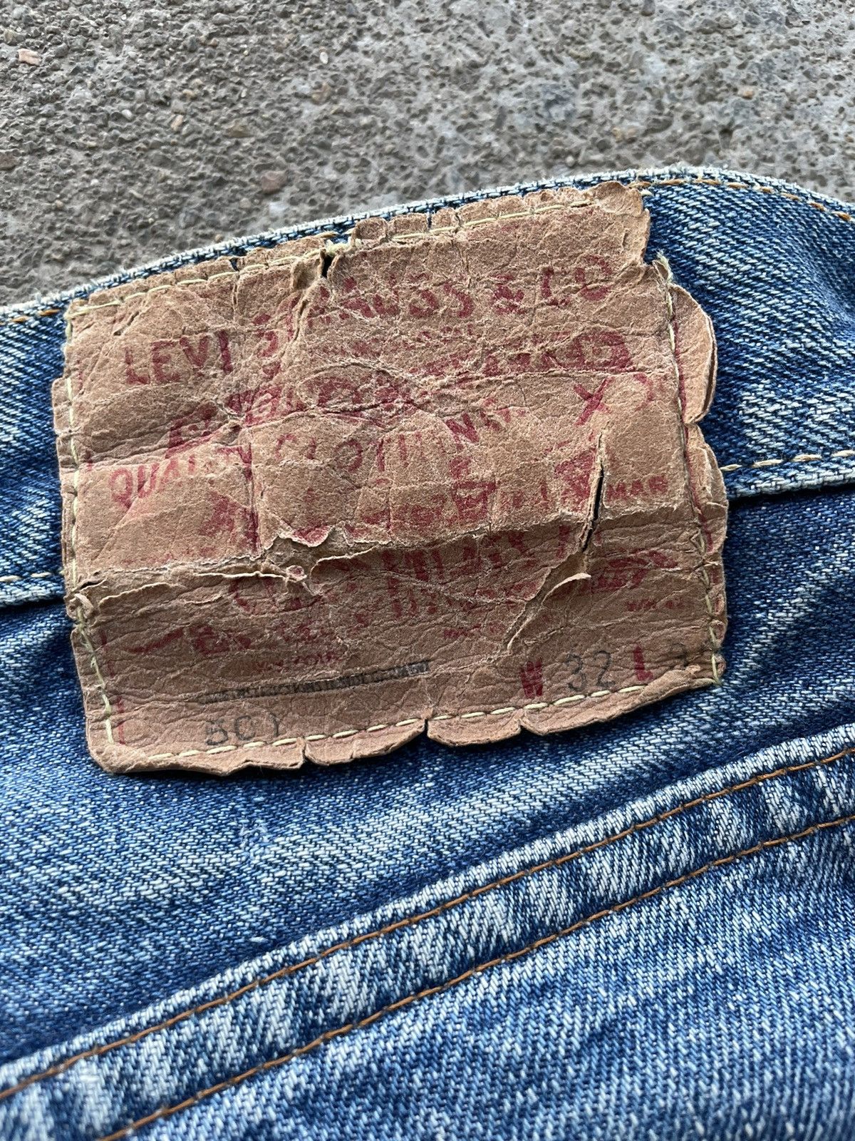 Levi's Vintage Levi’s 501 big E? Distress custom patchwork jeans Size US 30 / EU 46 - 12 Thumbnail