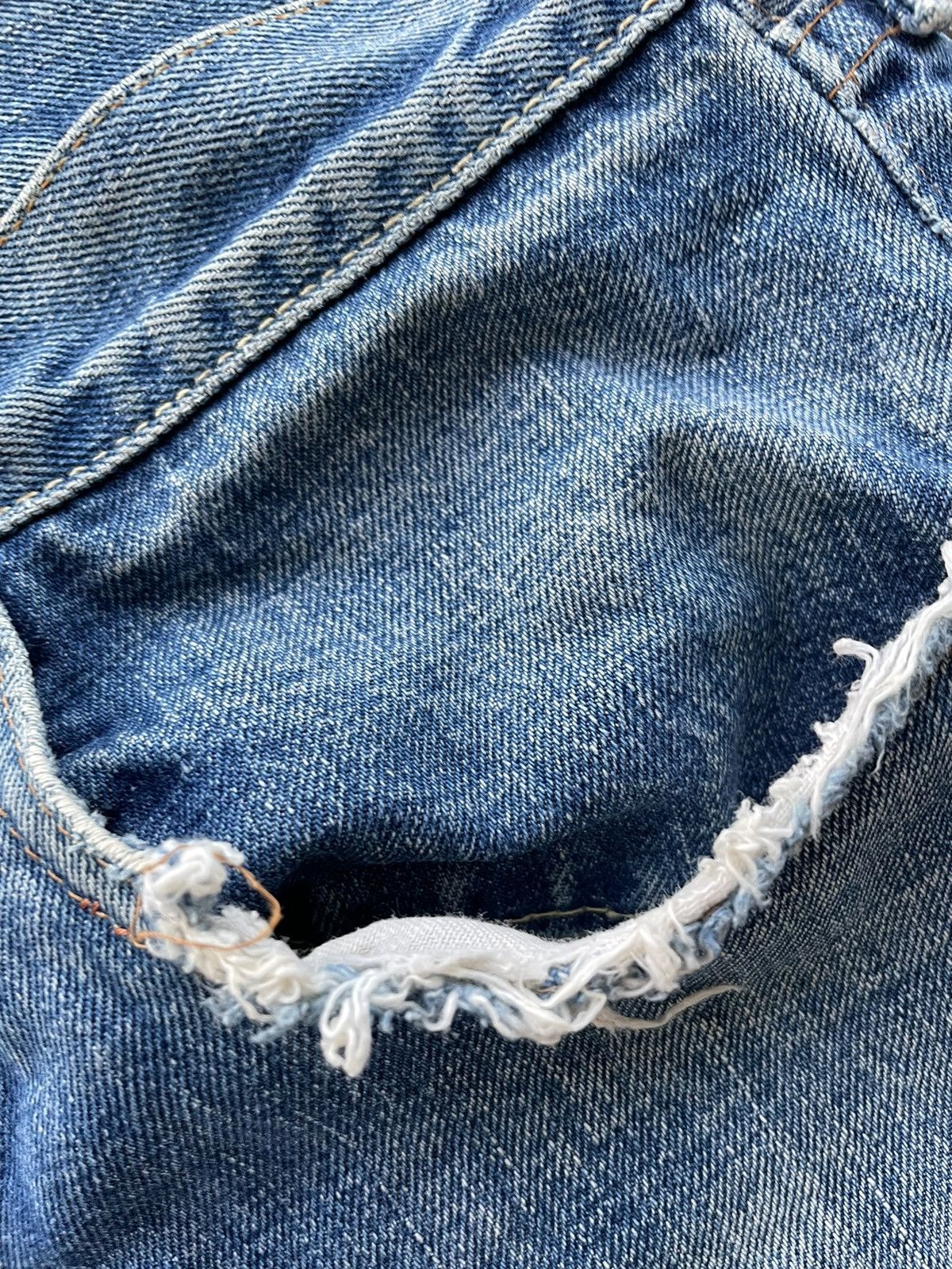 Levi's Vintage Levi’s 501 big E? Distress custom patchwork jeans Size US 30 / EU 46 - 14 Thumbnail
