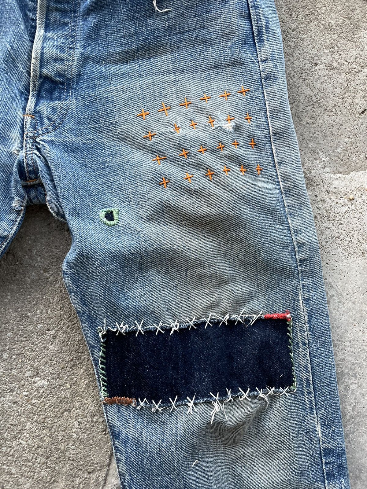 Levi's Vintage Levi’s 501 big E? Distress custom patchwork jeans Size US 30 / EU 46 - 6 Thumbnail