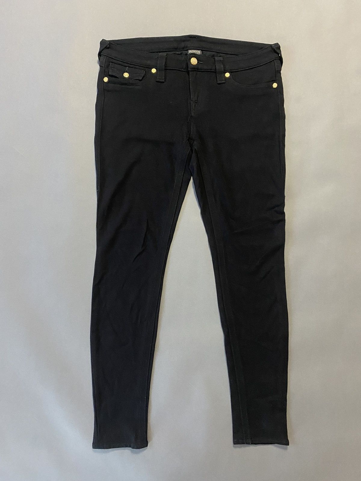True Religion × Vintage True Religion black gold pants Y2K stretchy slim Size US 31 - 5 Thumbnail