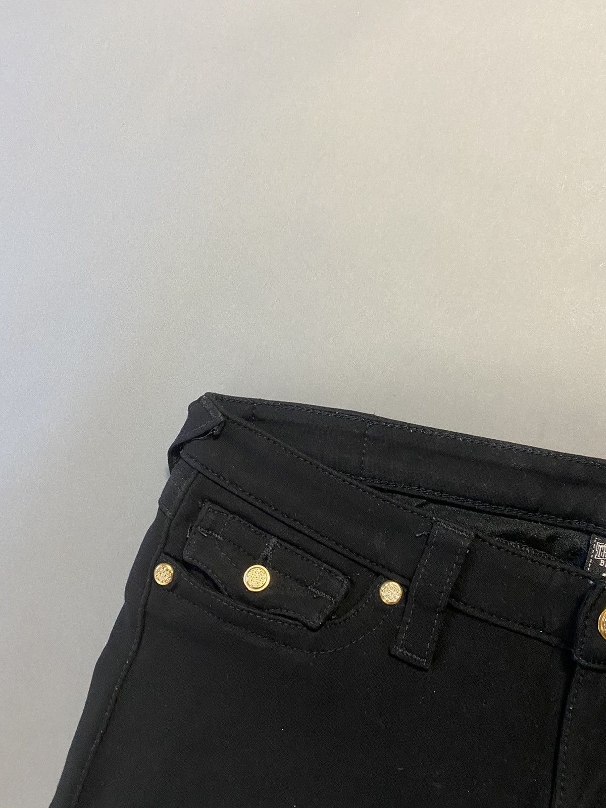 True Religion × Vintage True Religion black gold pants Y2K stretchy slim Size US 31 - 6 Thumbnail