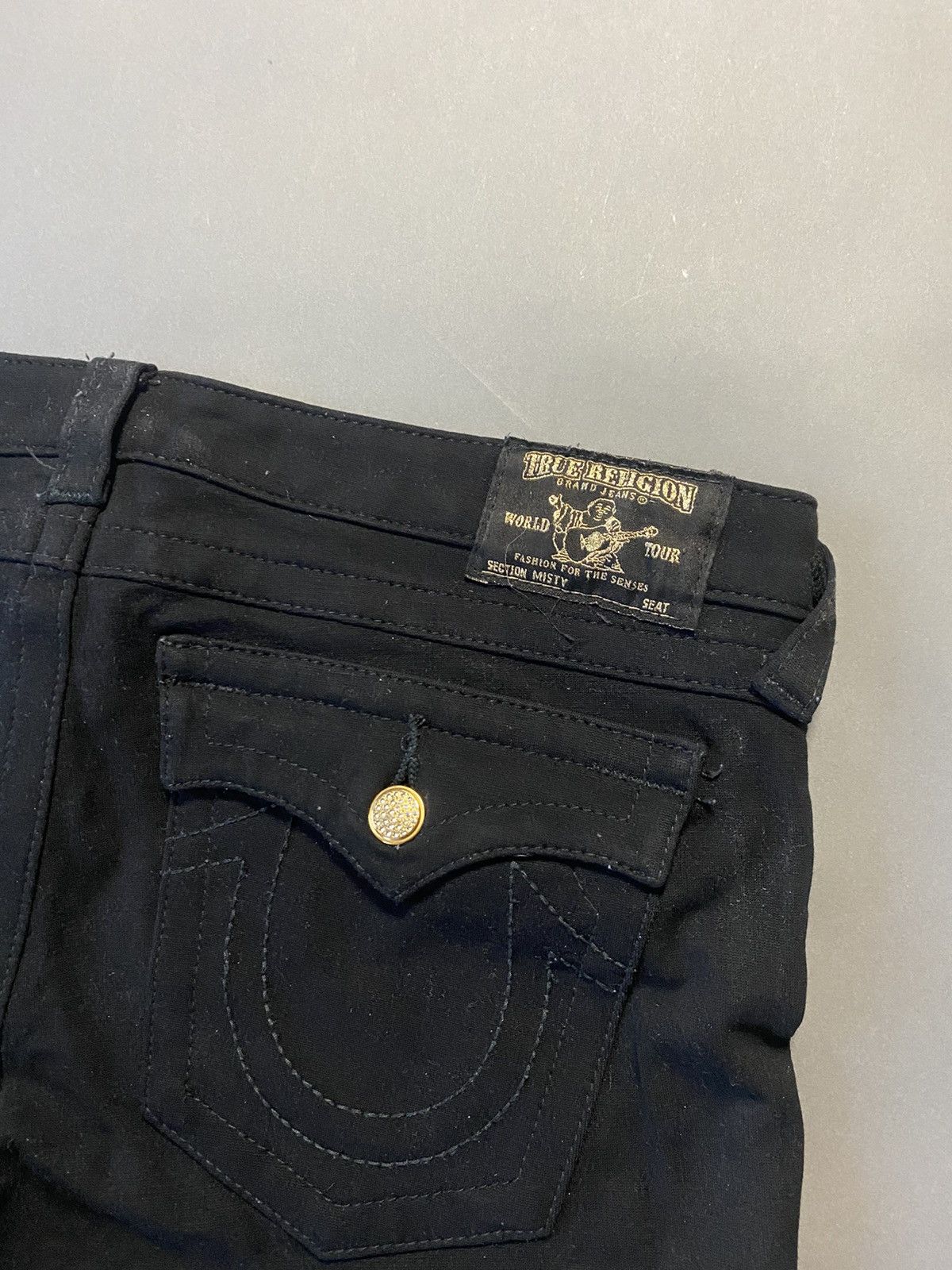 True Religion × Vintage True Religion black gold pants Y2K stretchy slim Size US 31 - 4 Thumbnail