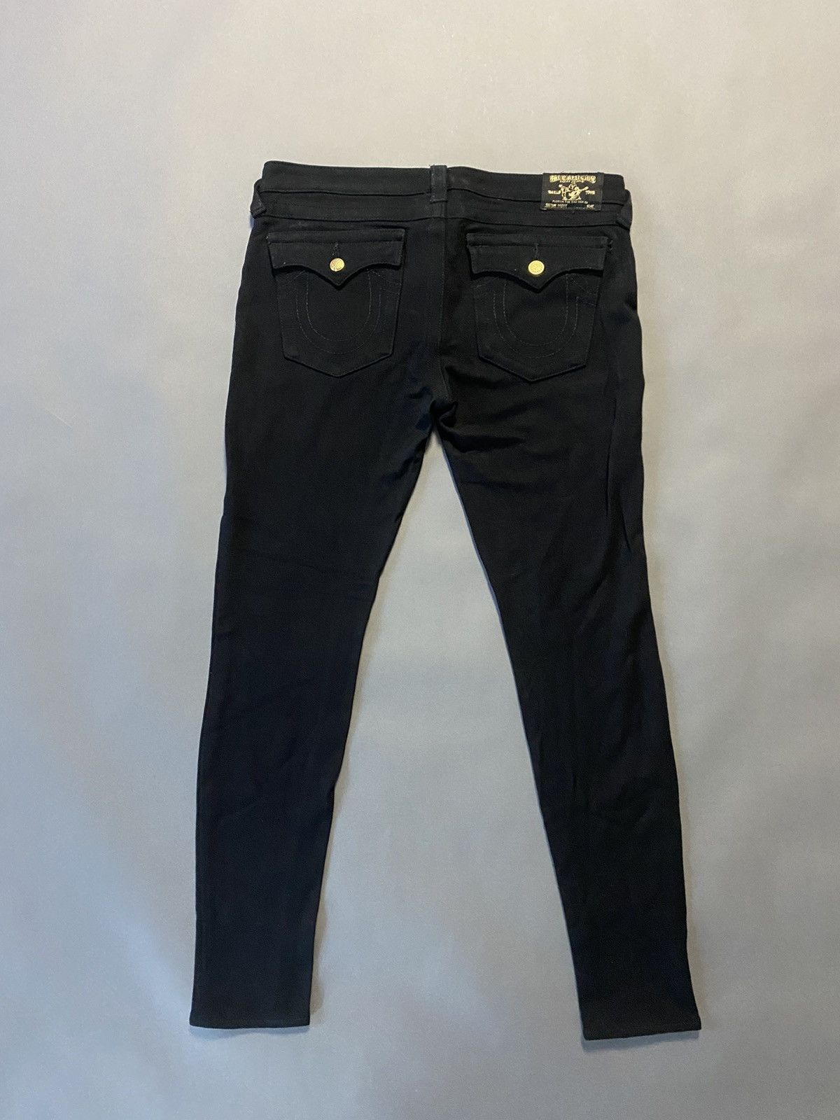 True Religion × Vintage True Religion black gold pants Y2K stretchy slim Size US 31 - 1 Thumbnail