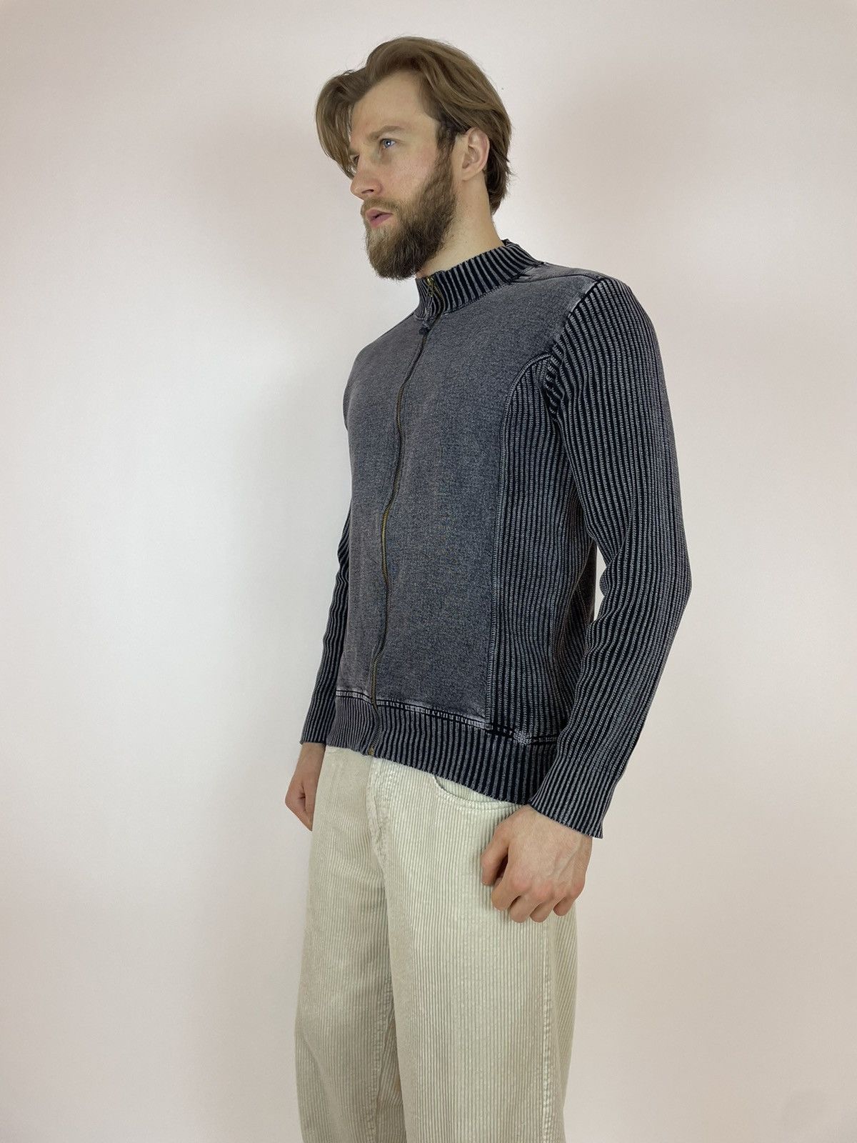 Vintage Vintage Cargo Washed Black/Grey Cardigan Full zip sweater Size US XL / EU 56 / 4 - 13 Thumbnail