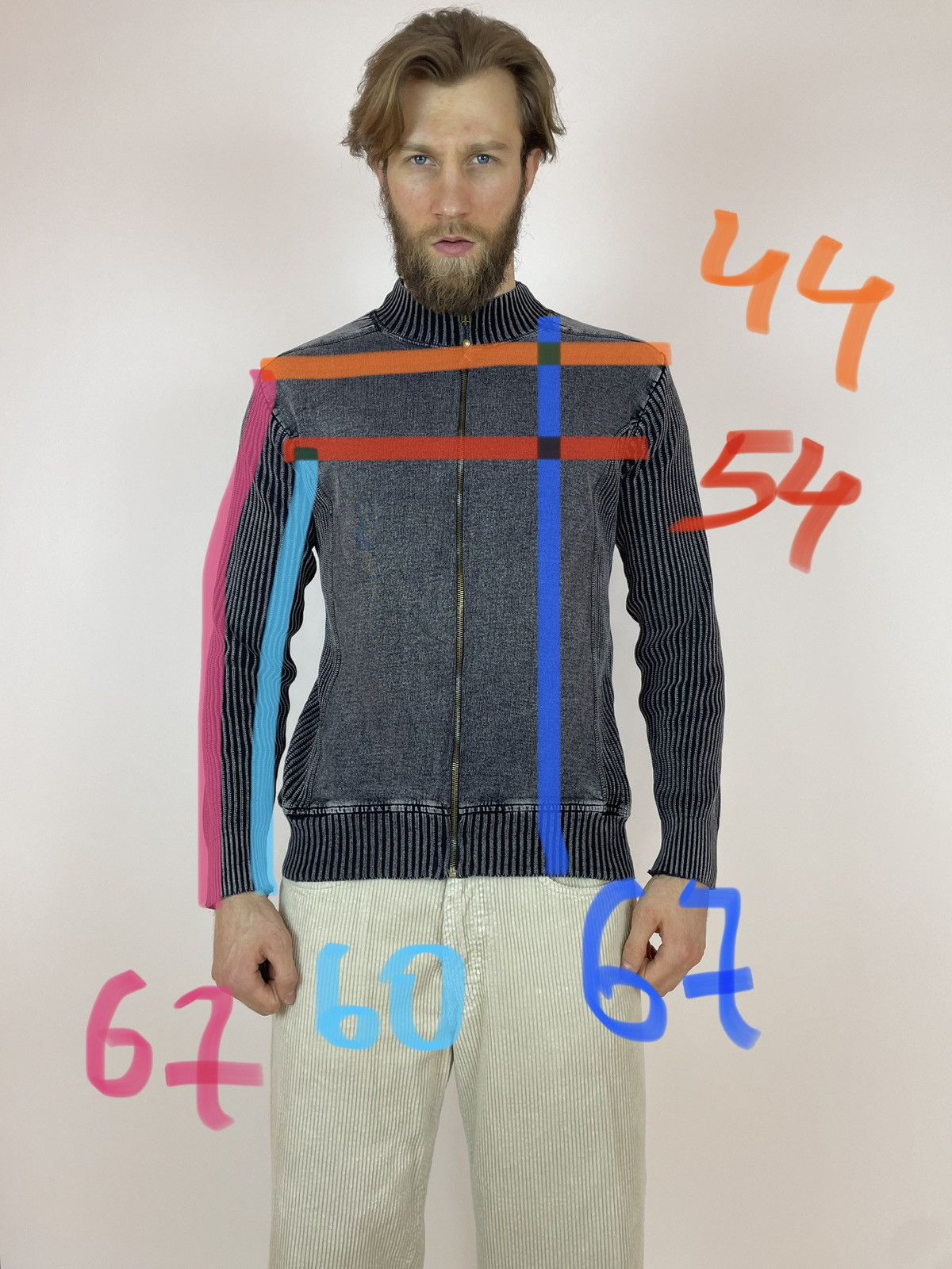 Vintage Vintage Cargo Washed Black/Grey Cardigan Full zip sweater Size US XL / EU 56 / 4 - 8 Thumbnail