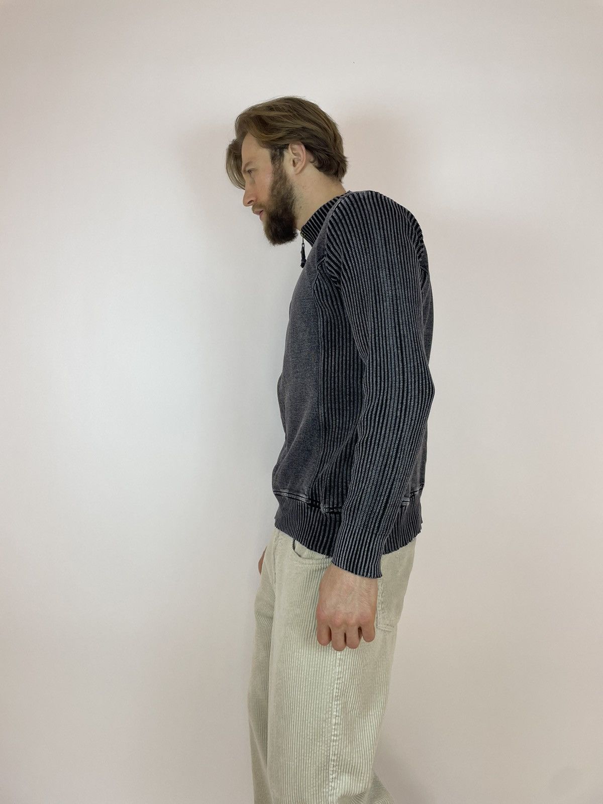 Vintage Vintage Cargo Washed Black/Grey Cardigan Full zip sweater Size US XL / EU 56 / 4 - 17 Thumbnail