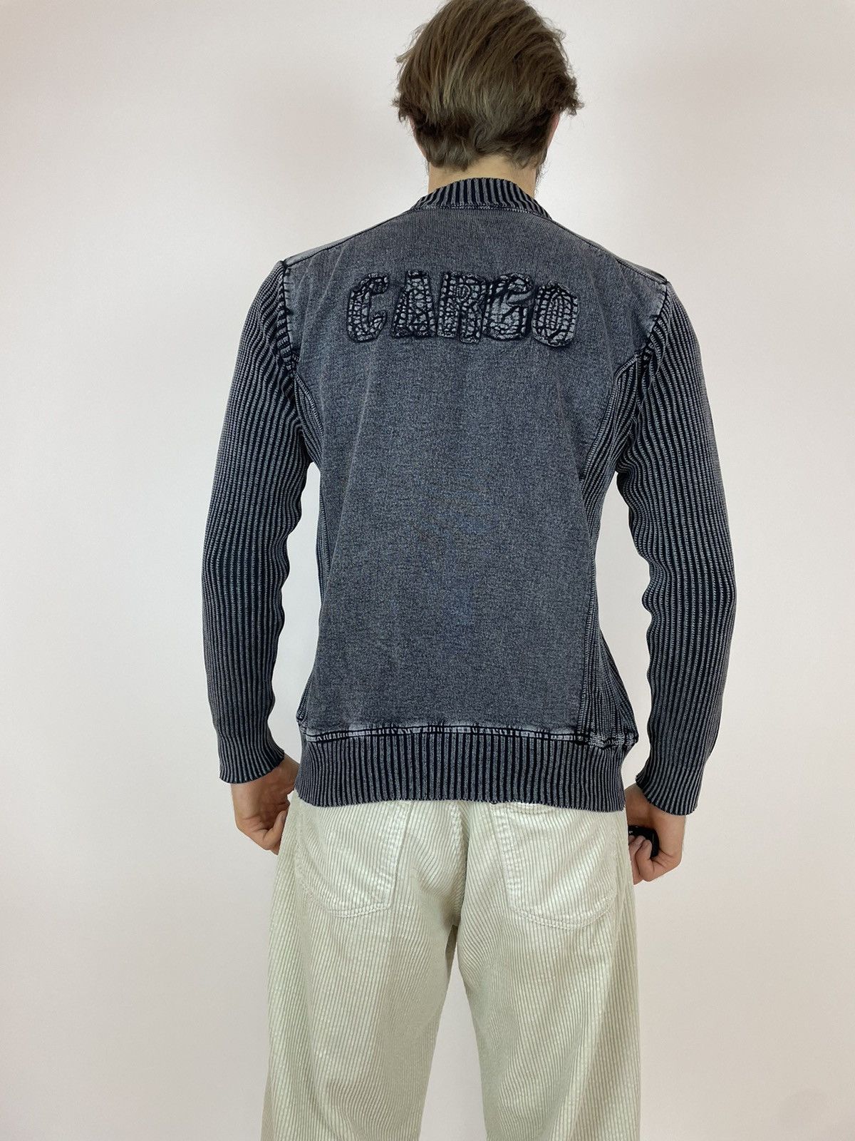 Vintage Vintage Cargo Washed Black/Grey Cardigan Full zip sweater Size US XL / EU 56 / 4 - 10 Thumbnail