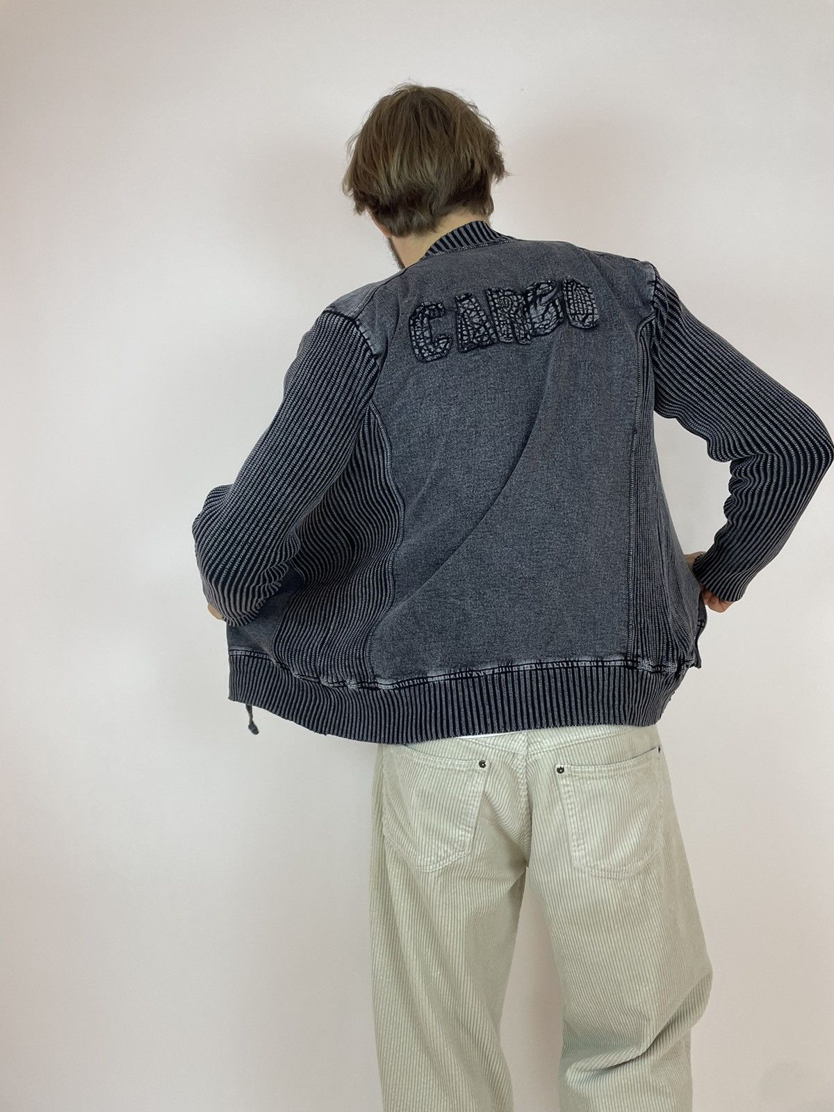 Vintage Vintage Cargo Washed Black/Grey Cardigan Full zip sweater Size US XL / EU 56 / 4 - 12 Thumbnail