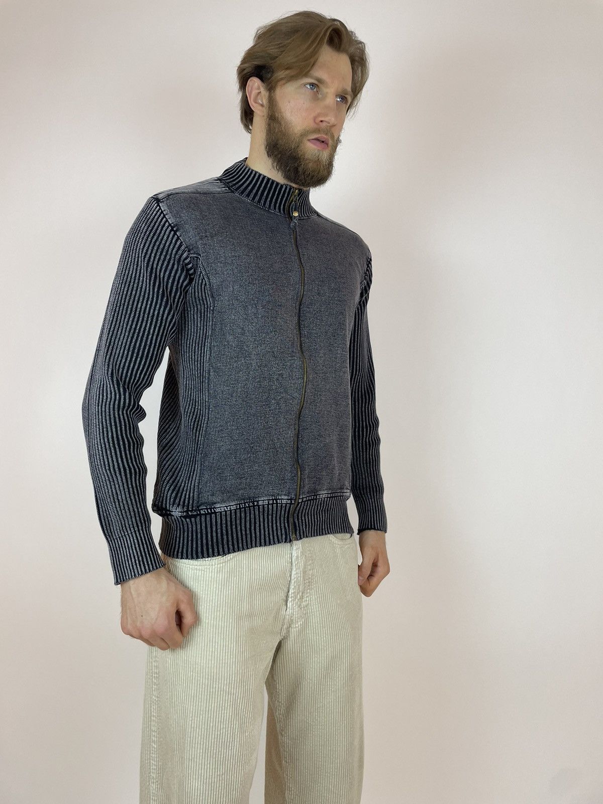 Vintage Vintage Cargo Washed Black/Grey Cardigan Full zip sweater Size US XL / EU 56 / 4 - 14 Thumbnail