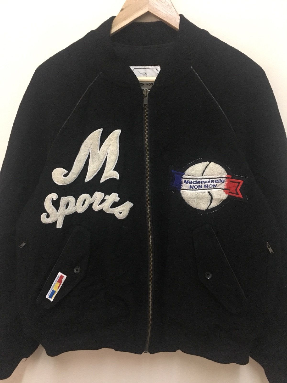 Vintage Mademoiselle Non Non Sport Wool Bomber Heavy Jacket Size US M / EU 48-50 / 2 - 3 Thumbnail