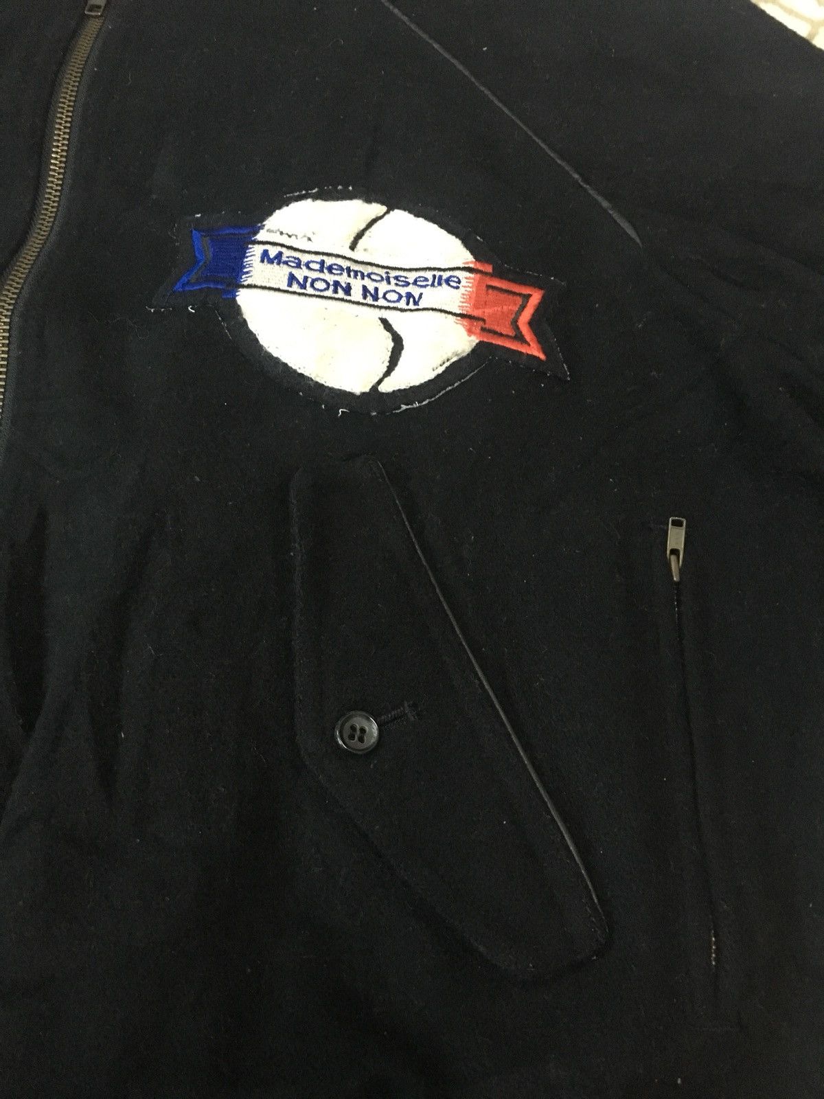 Vintage Mademoiselle Non Non Sport Wool Bomber Heavy Jacket Size US M / EU 48-50 / 2 - 8 Thumbnail