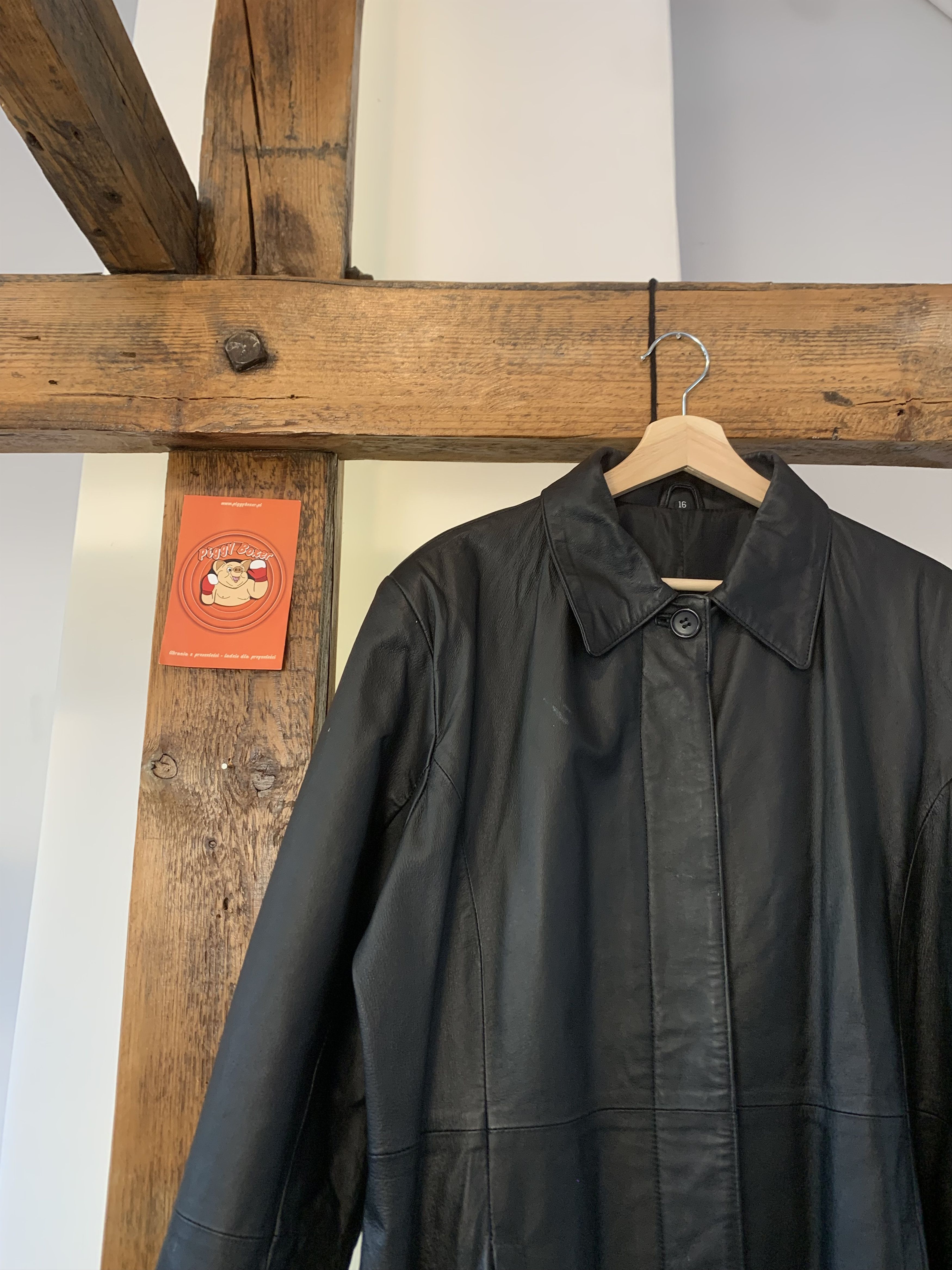 Genuine Leather × Japanese Brand × Vintage Postal Style Genuine Long Leather Coat Matrix Space Cowboy Size US L / EU 52-54 / 3 - 5 Thumbnail