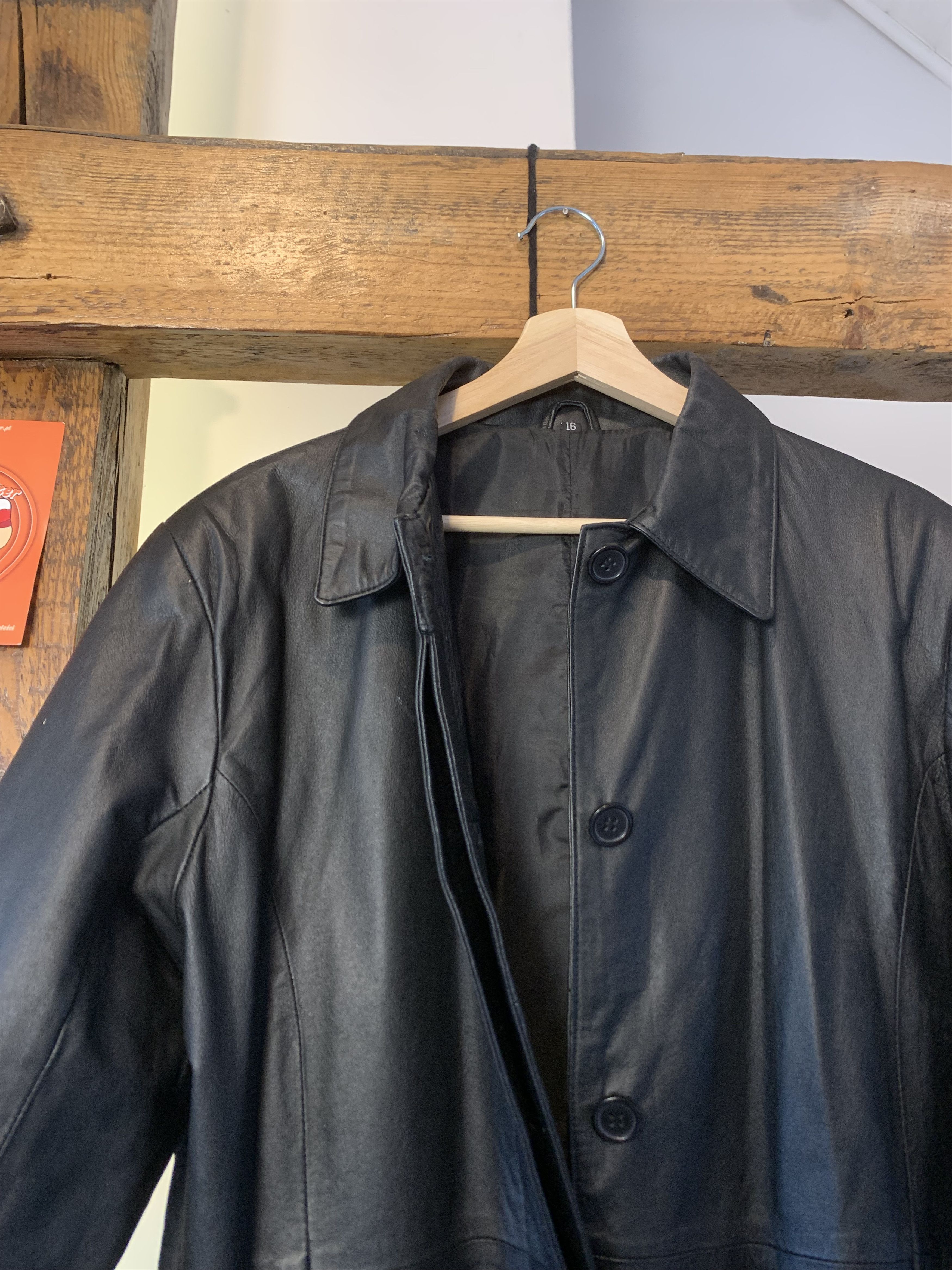 Genuine Leather × Japanese Brand × Vintage Postal Style Genuine Long Leather Coat Matrix Space Cowboy Size US L / EU 52-54 / 3 - 6 Thumbnail