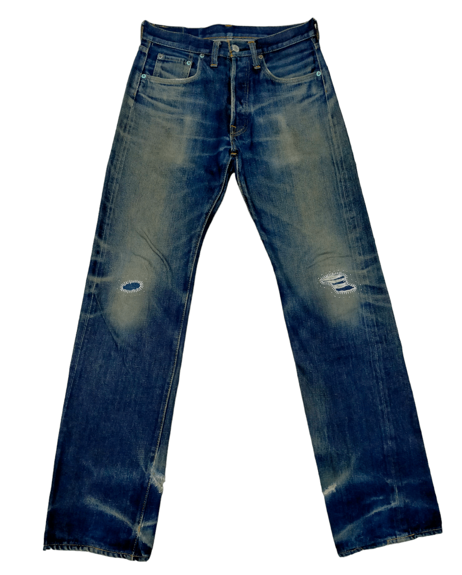 Denime Made in Japan Distressed Denim Selvedge Jeans Size US 30 / EU 46 - 3 Thumbnail