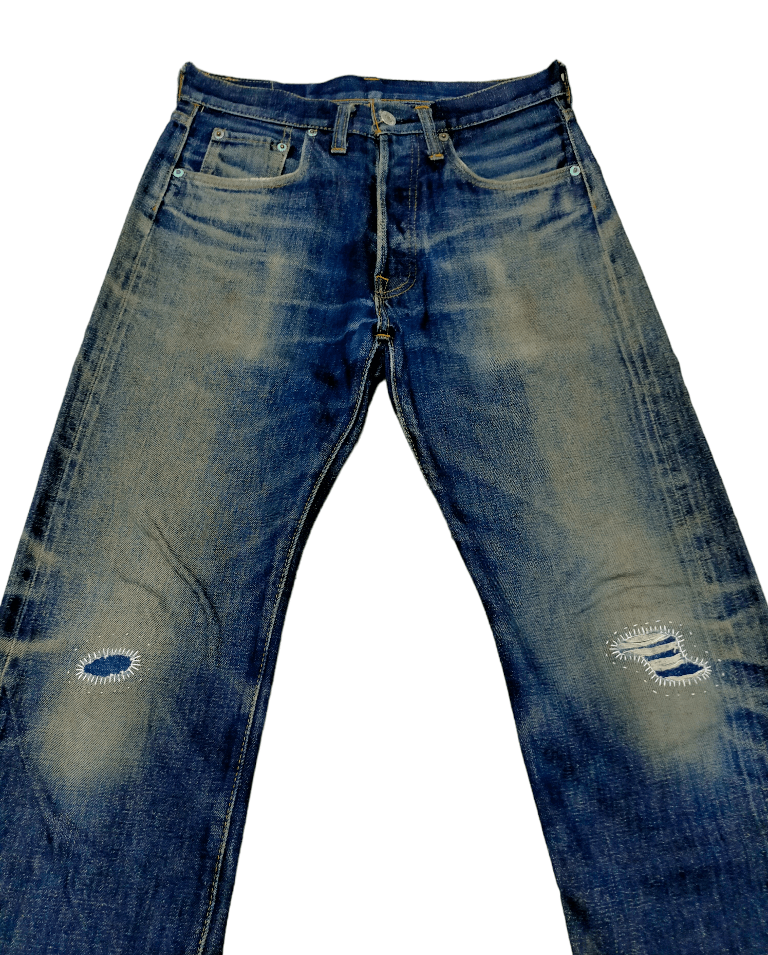 Denime Made in Japan Distressed Denim Selvedge Jeans Size US 30 / EU 46 - 4 Thumbnail