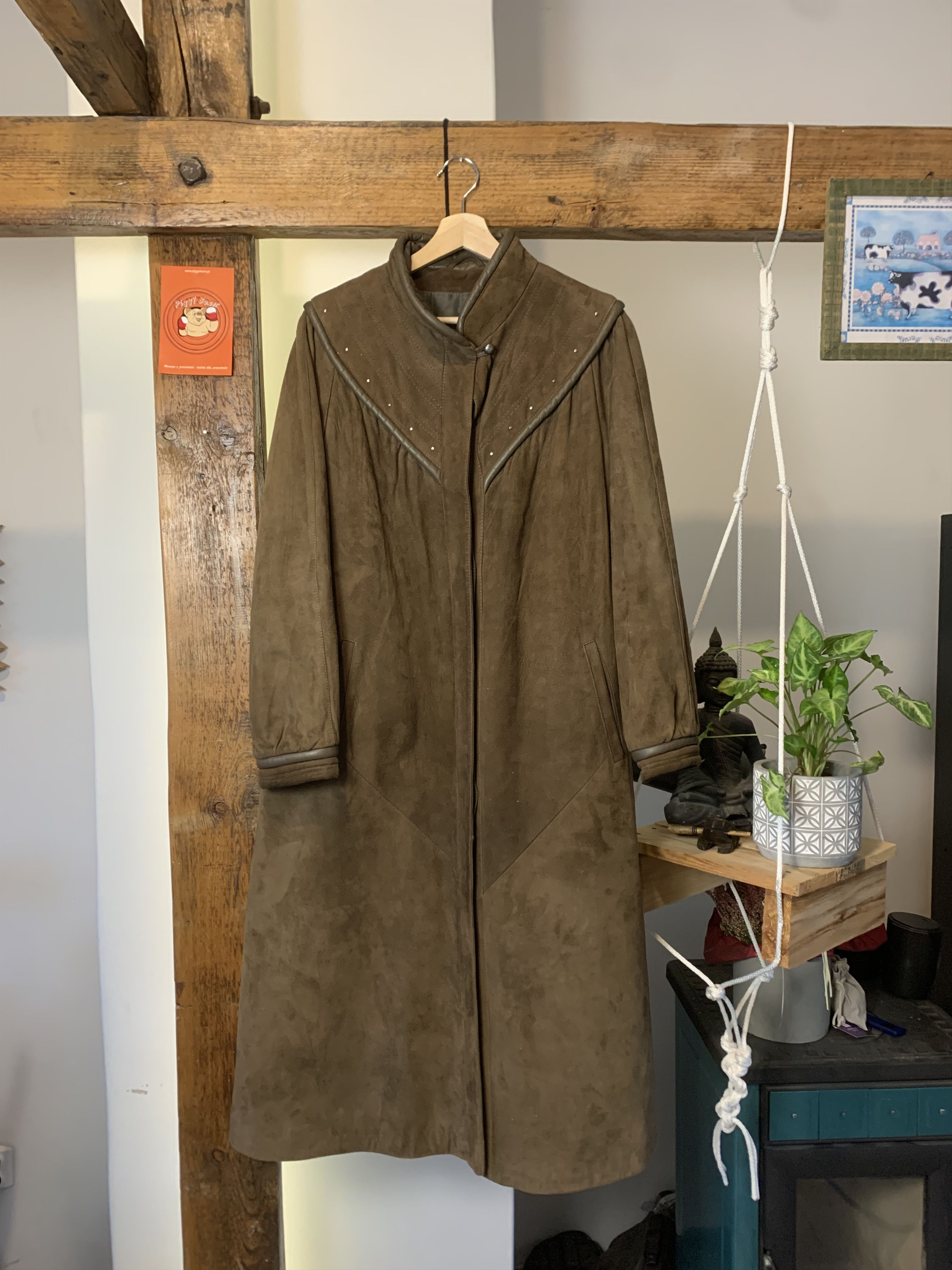 Real Lambs Leather Suede Long Coat Space Cowboy Vibe