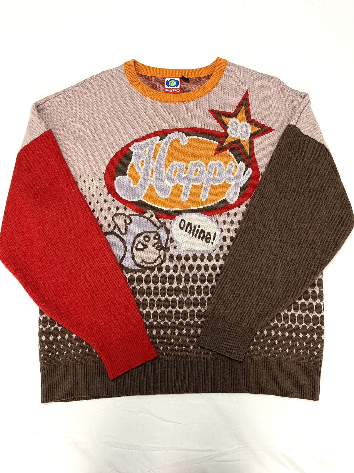 image of Happy99 Clio Boba Milk Tea Knit Sweater Size M in Brown, Men's