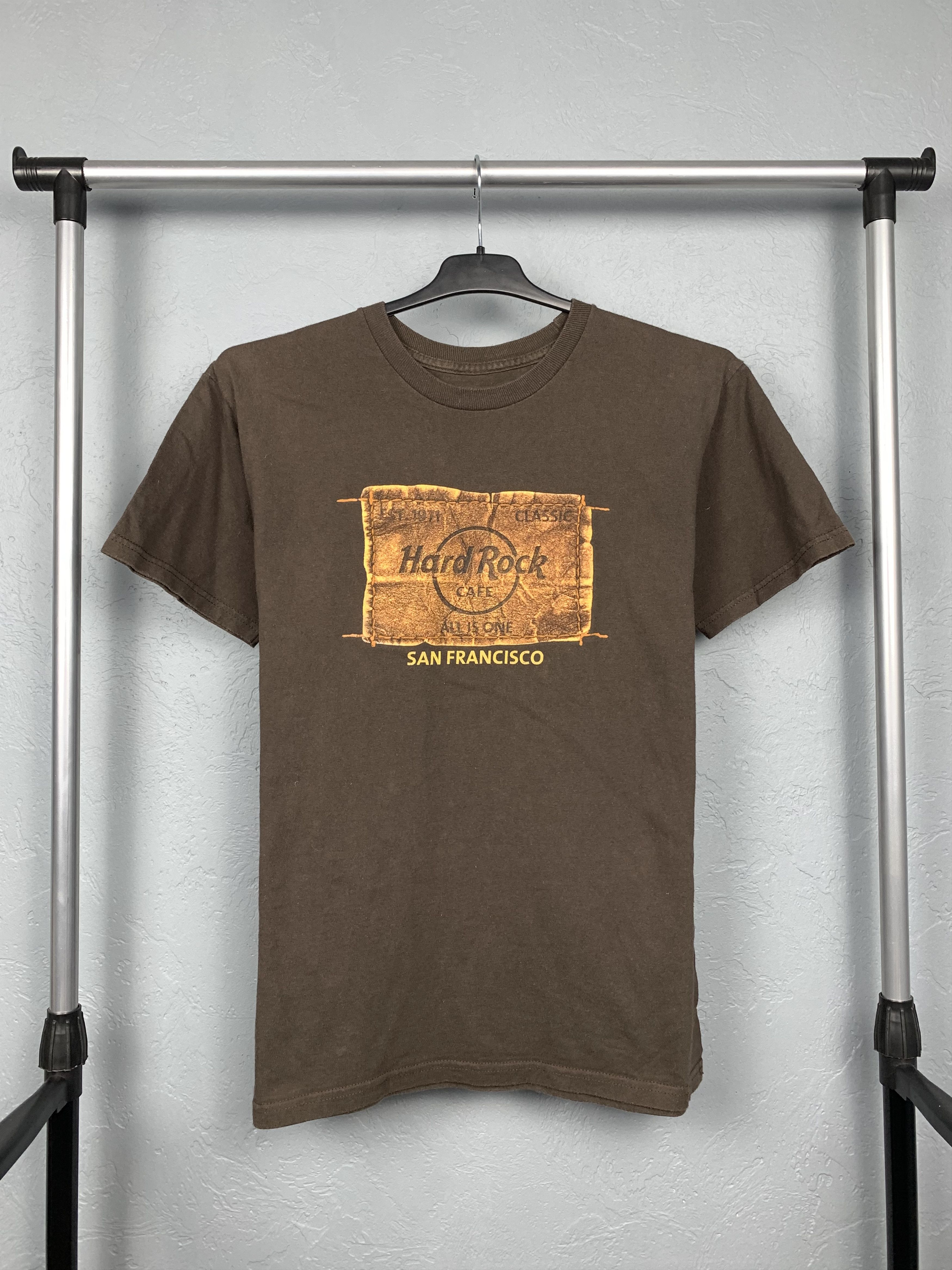 Hard Rock Cafe × Vintage Hard Rock Cafe San Francisco Vintage Mens Brown T-Shirt Tee Size US S / EU 44-46 / 1 - 1 Thumbnail