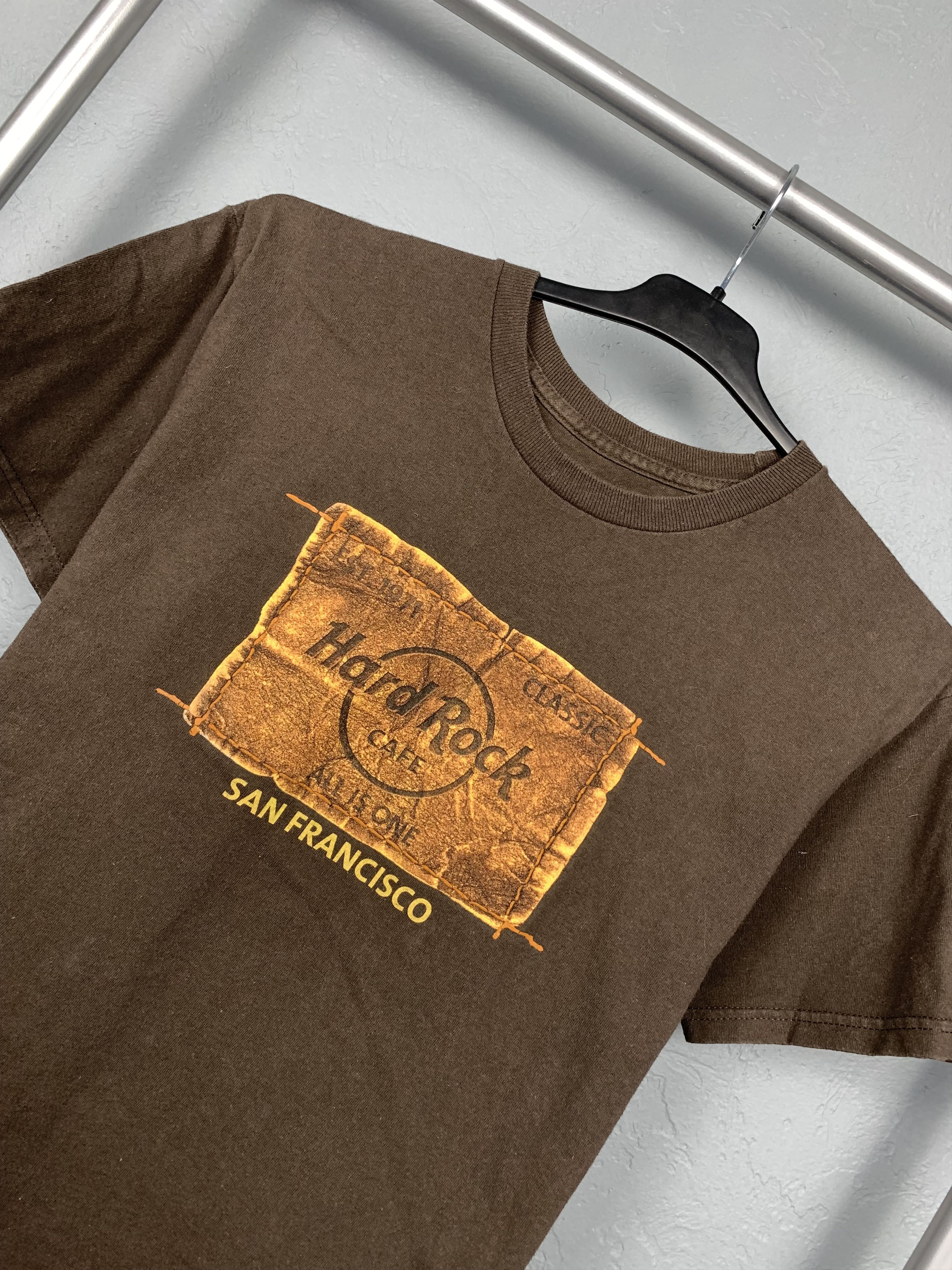 Hard Rock Cafe × Vintage Hard Rock Cafe San Francisco Vintage Mens Brown T-Shirt Tee Size US S / EU 44-46 / 1 - 2 Thumbnail